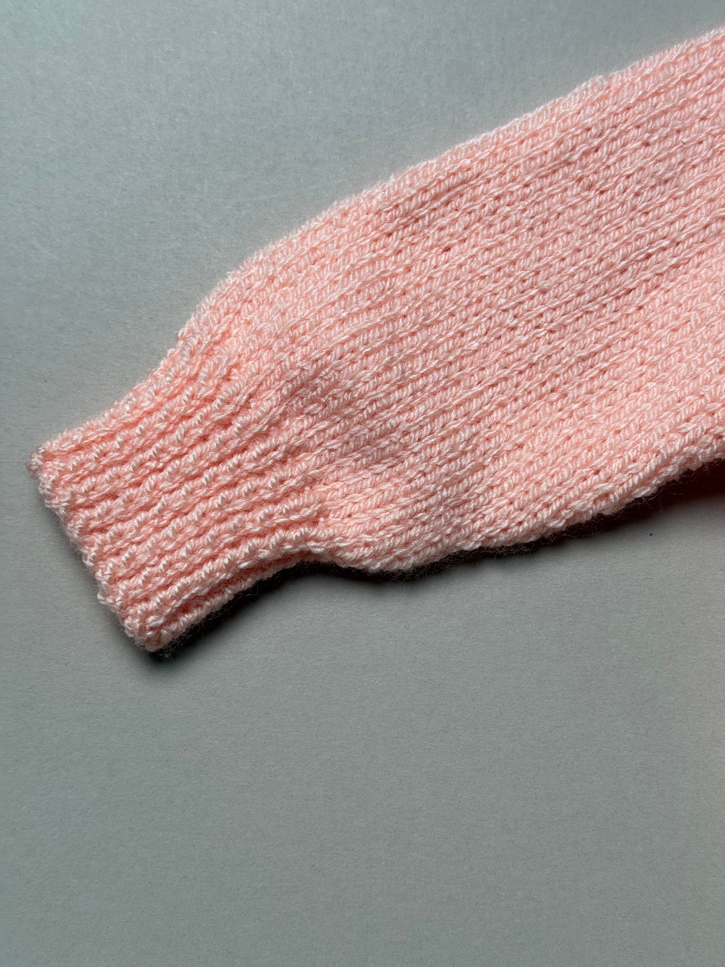 Handknitted Acrylic Peach Cardigan Best Fit 6-9 Months