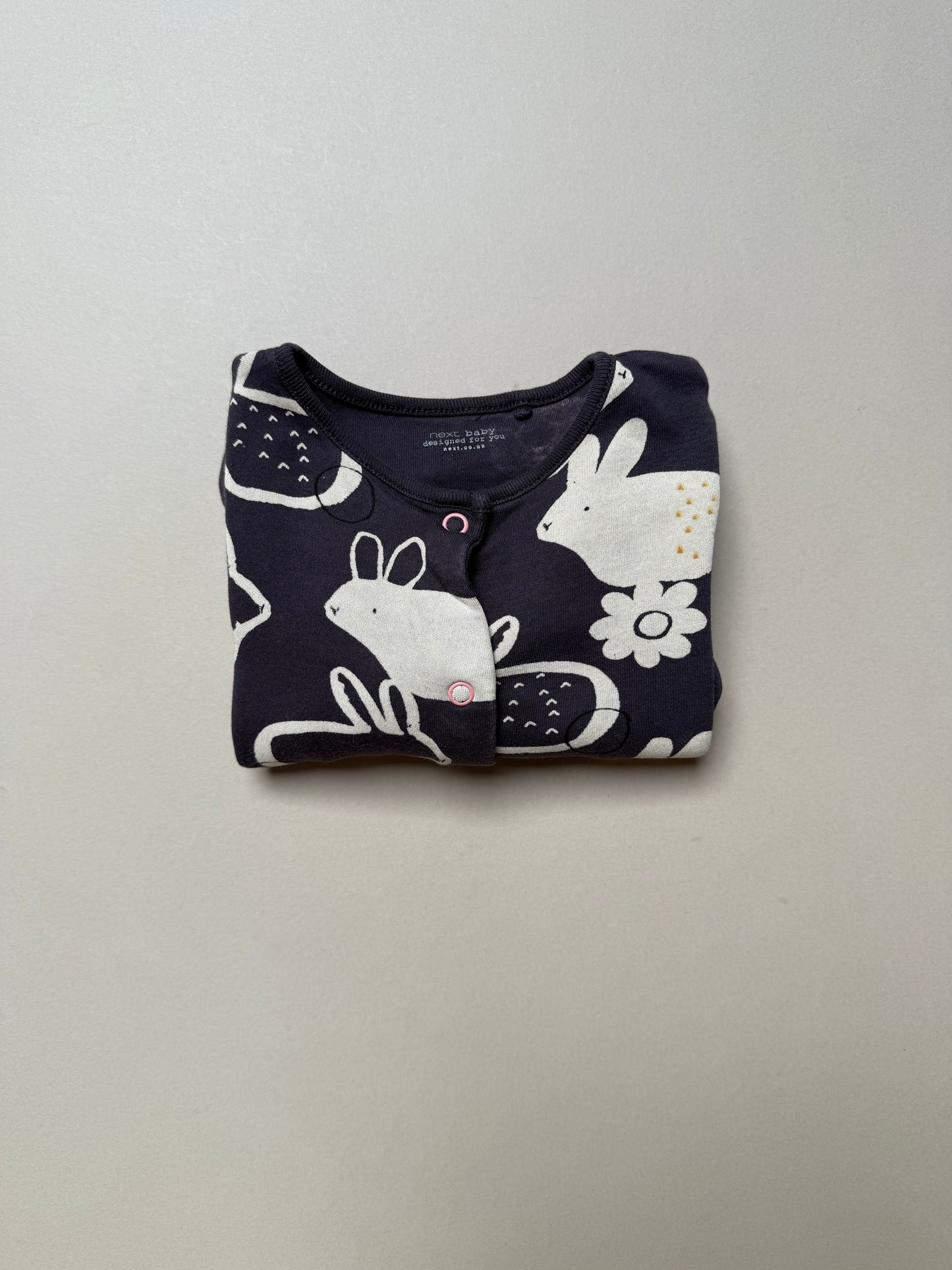 Next Charcoal Grey Bunny Long Sleeved Onesie in 6-9 Months