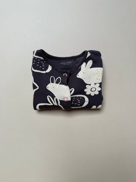 Next Charcoal Grey Bunny Long Sleeved Onesie in 6-9 Months