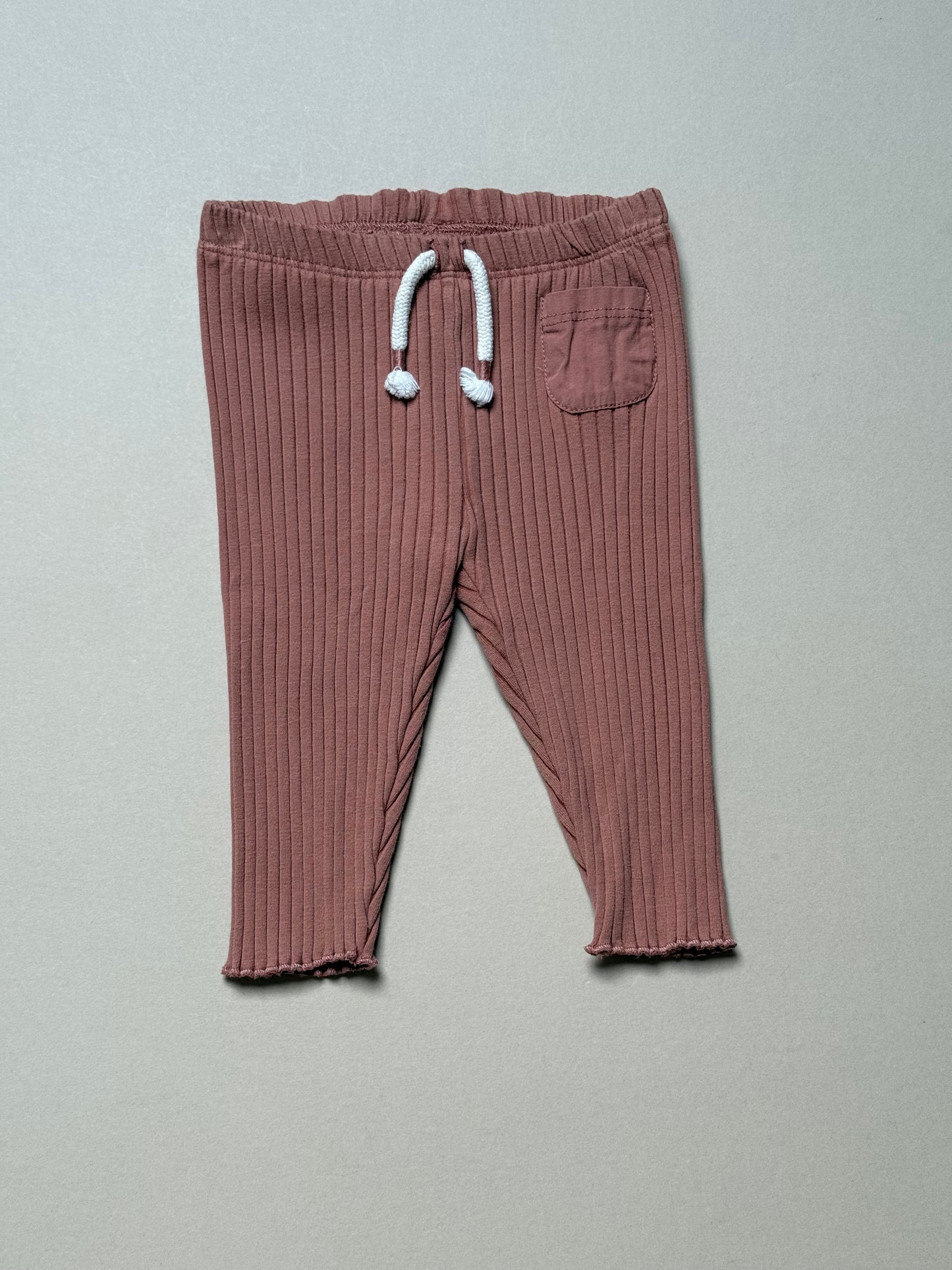 Next Ribbed Dusky Pink Leggings in 3-6 Months