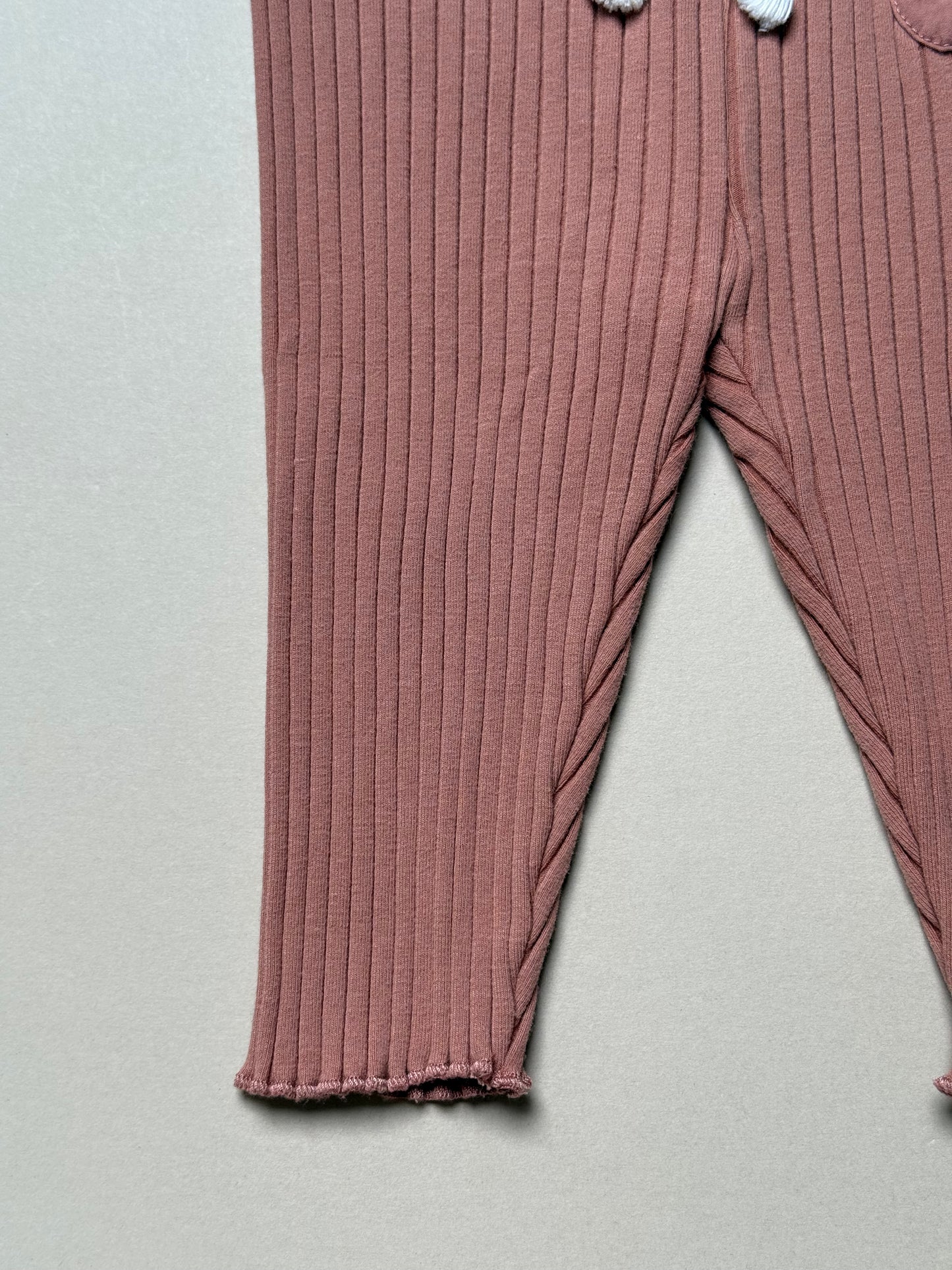Next Ribbed Dusky Pink Leggings in 3-6 Months