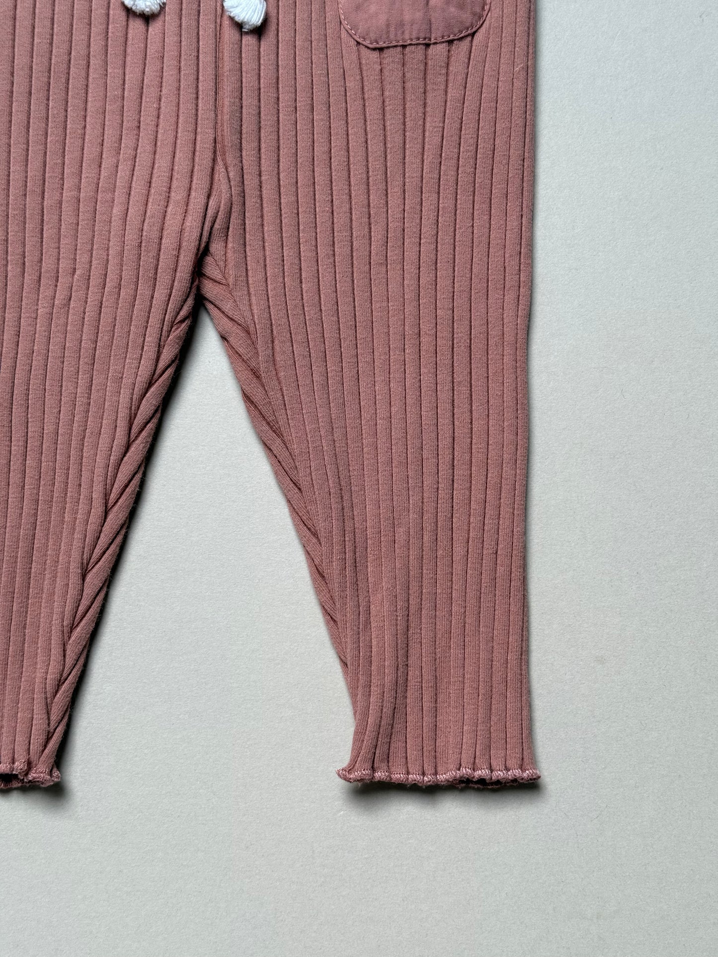 Next Ribbed Dusky Pink Leggings in 3-6 Months