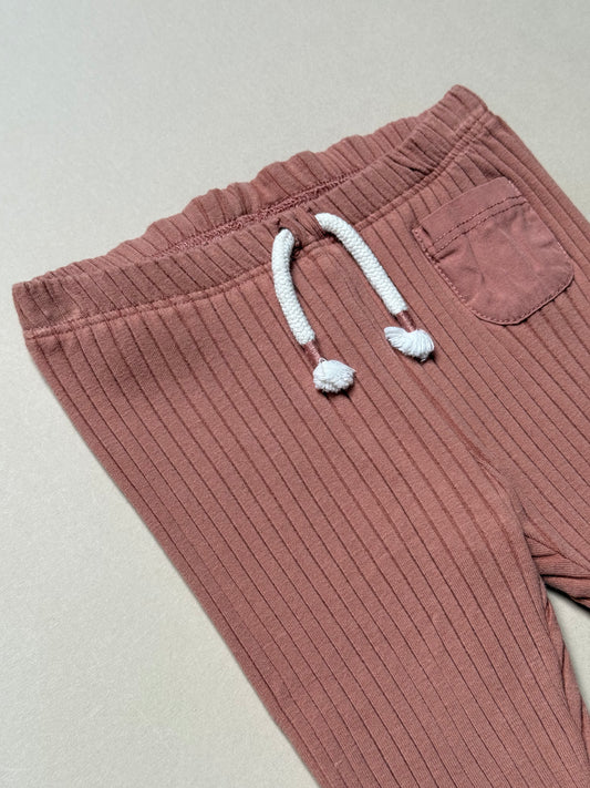 Next Ribbed Dusky Pink Leggings in 3-6 Months
