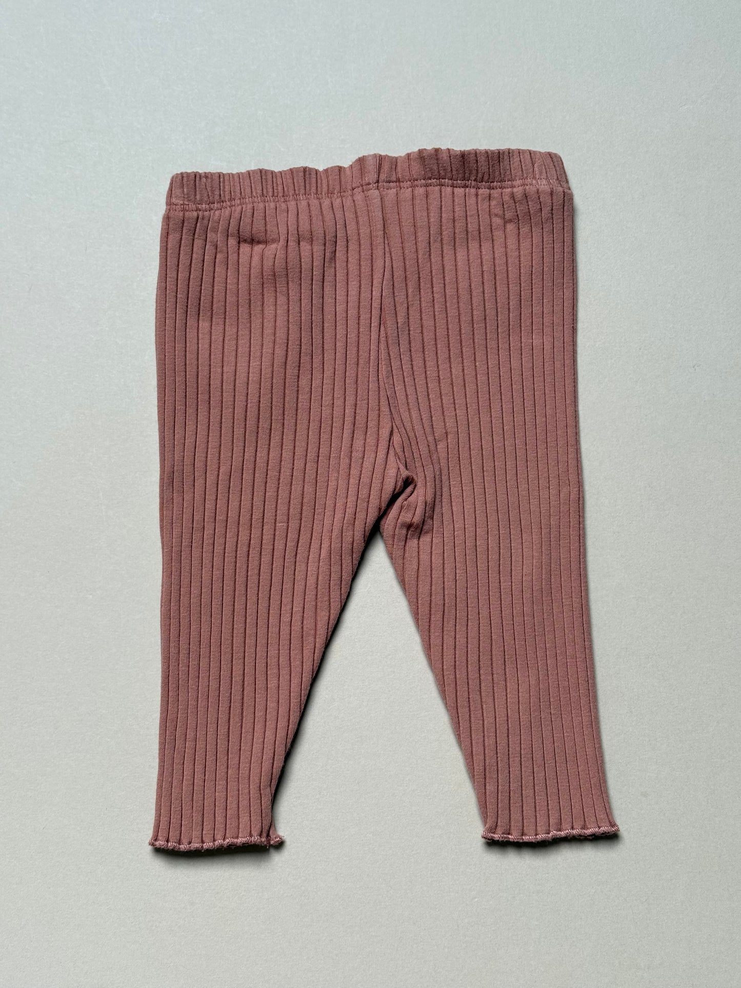 Next Ribbed Dusky Pink Leggings in 3-6 Months