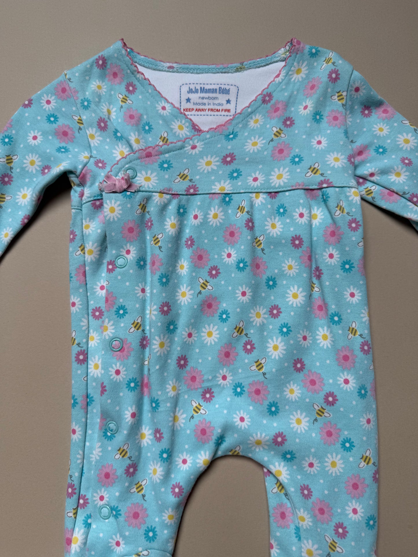 Jojo Maman Bebe Spring Florals Long Sleeved Onesie in Newborn