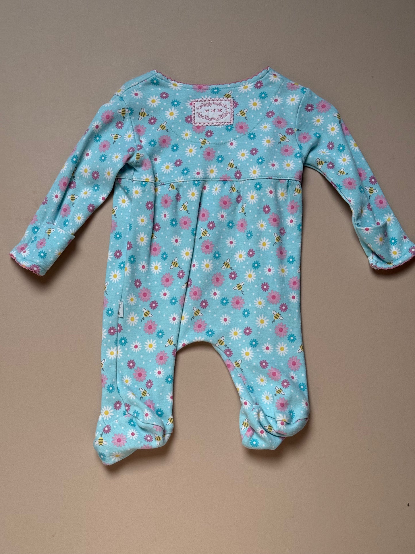 Jojo Maman Bebe Spring Florals Long Sleeved Onesie in Newborn