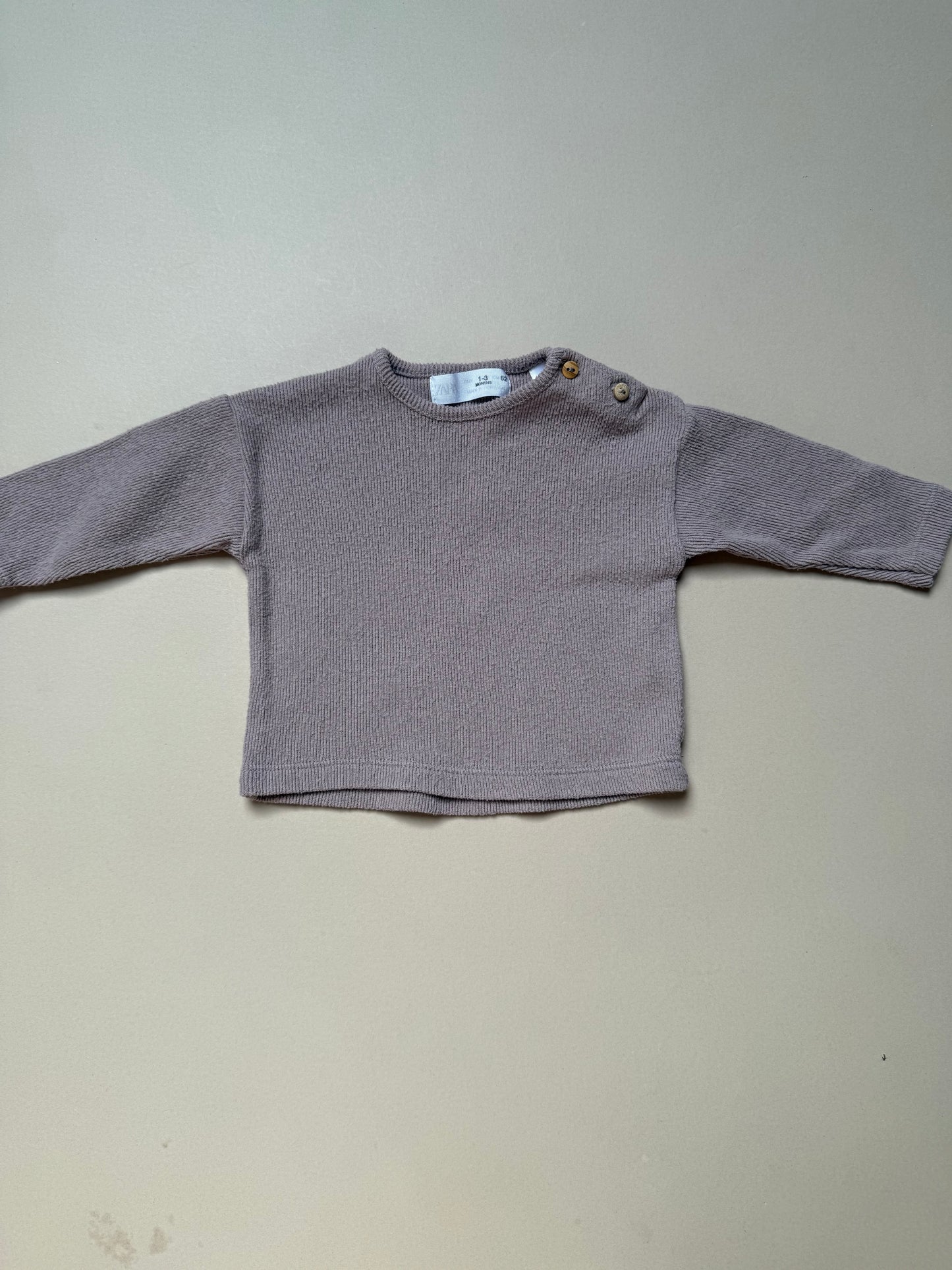 Zara Plum Long Sleeved Top & Legging Set in 1-3 Months