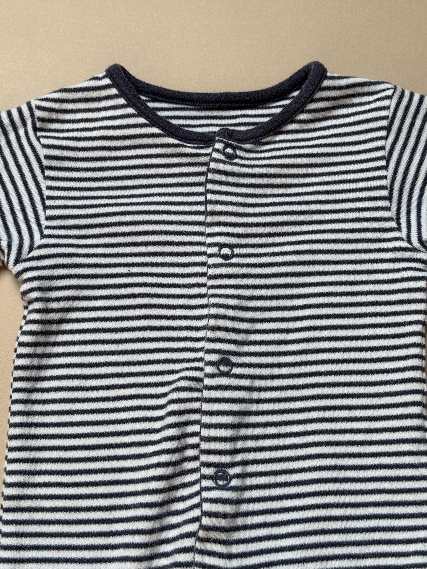 John Lewis Long Sleeved Striped Onesie in 0-3 Months