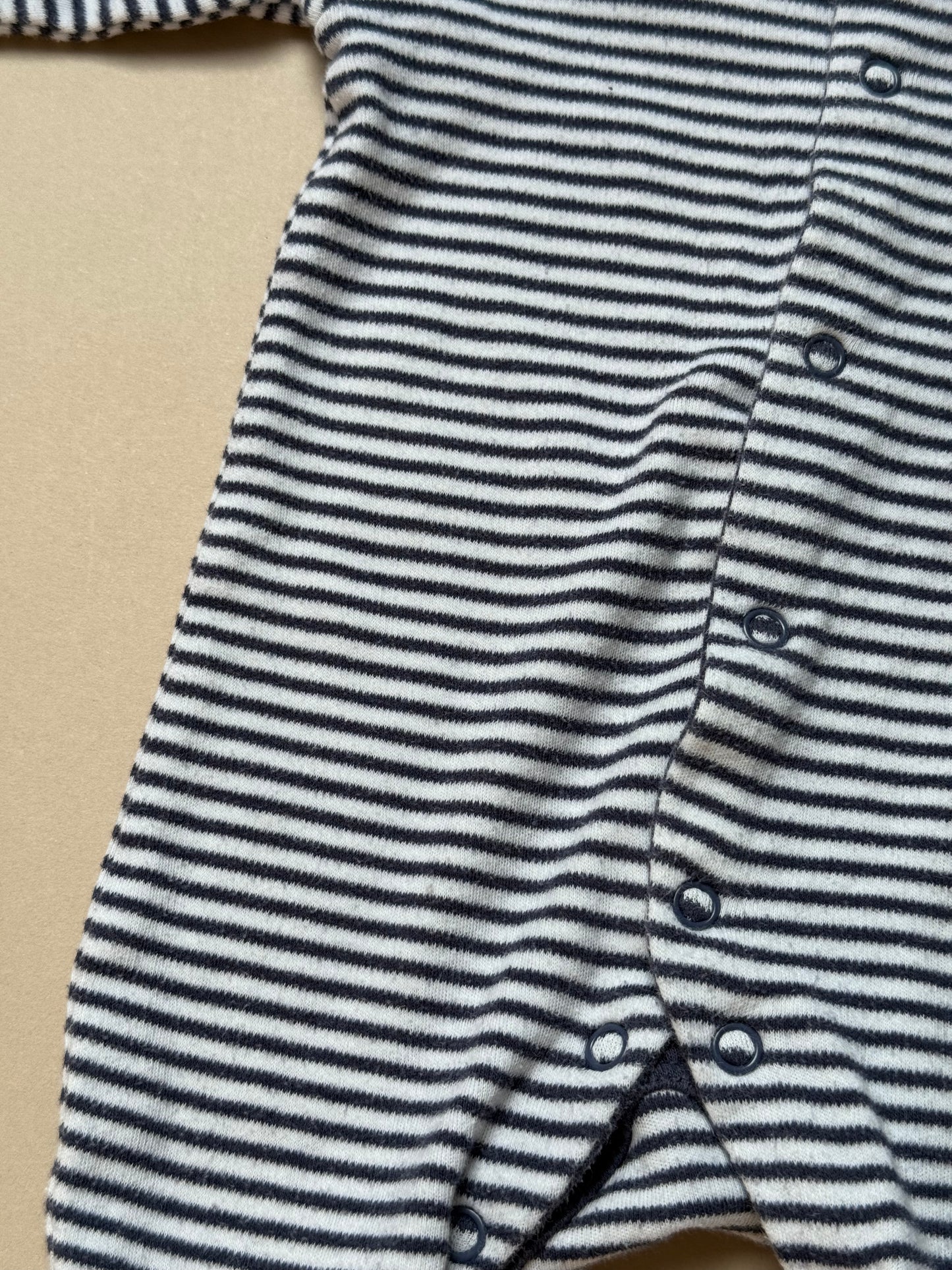 John Lewis Long Sleeved Striped Onesie in 0-3 Months