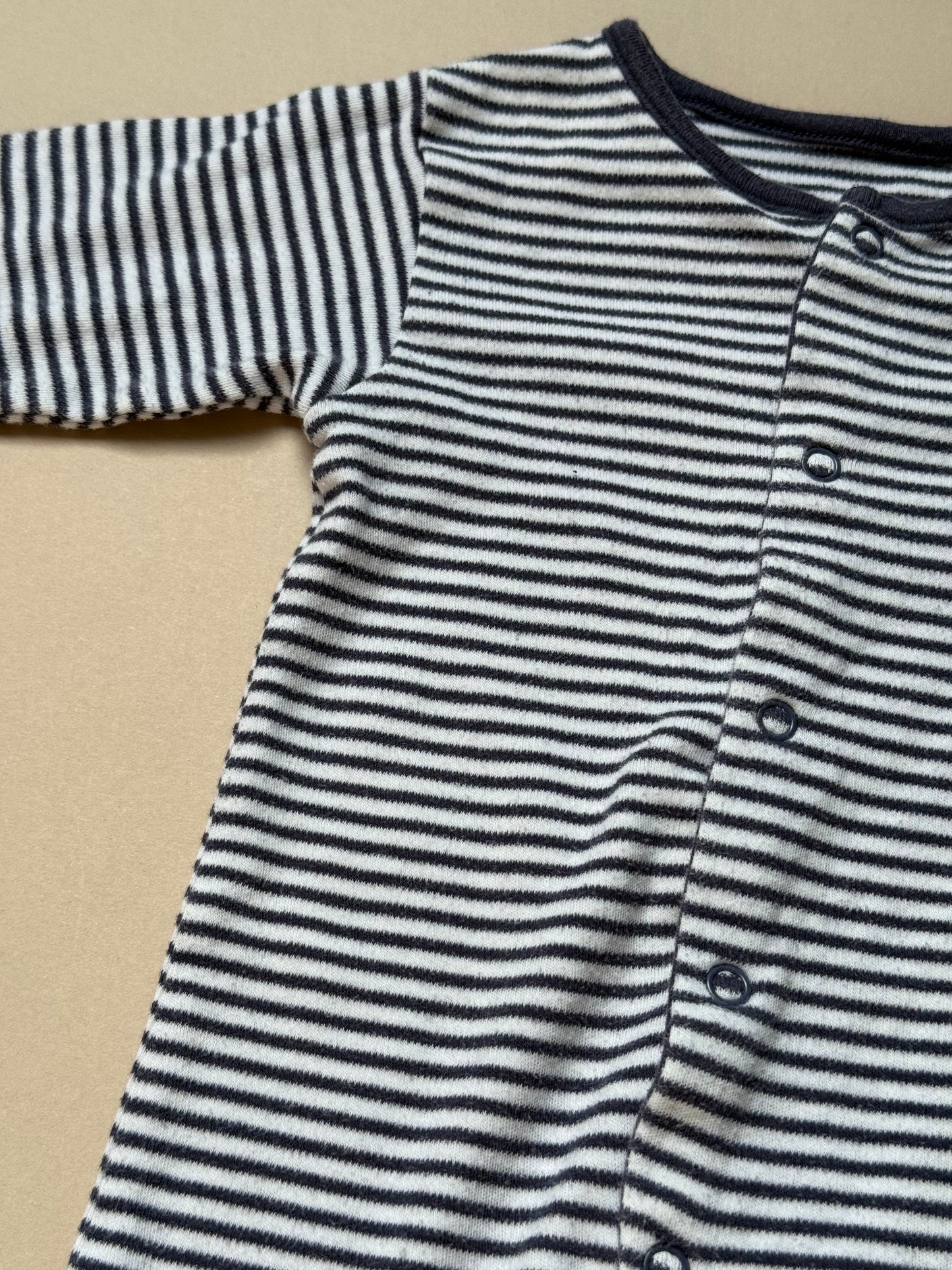 John Lewis Long Sleeved Striped Onesie in 0-3 Months