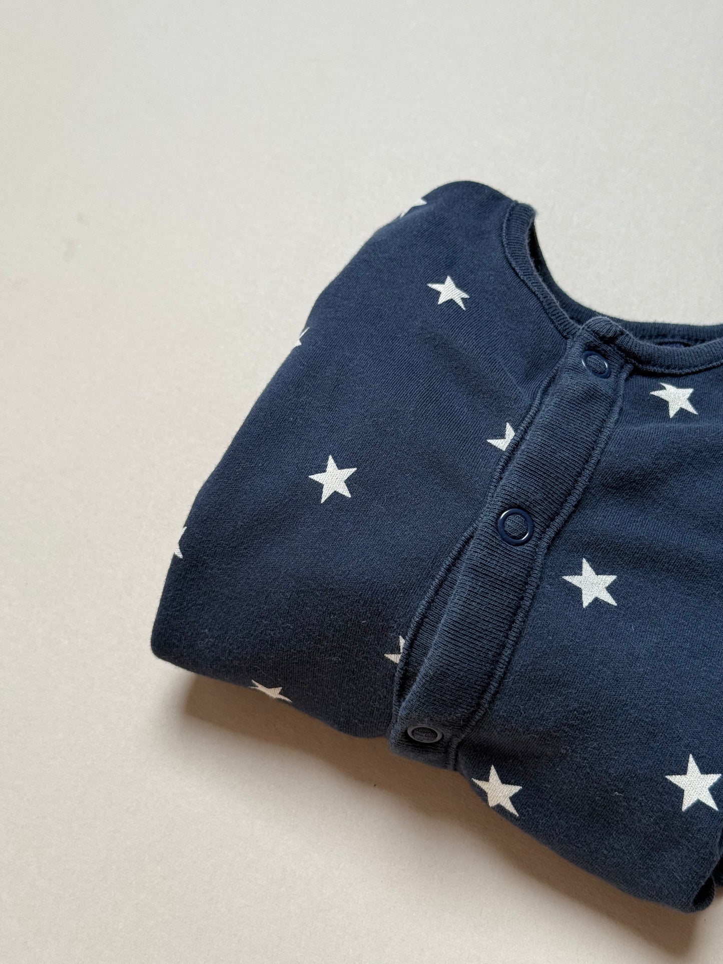 Next Navy Star Printed Long Sleeved Onesie in 3-6 Months