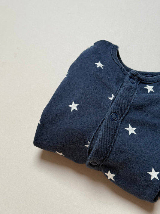 Next Navy Star Printed Long Sleeved Onesie in 3-6 Months