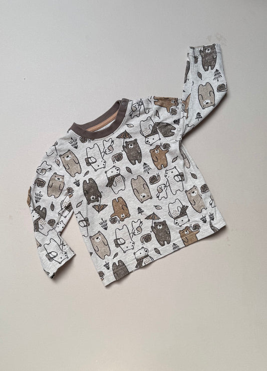 Nutmeg Neutral Bear Long Sleeved Top in 9-12 Months