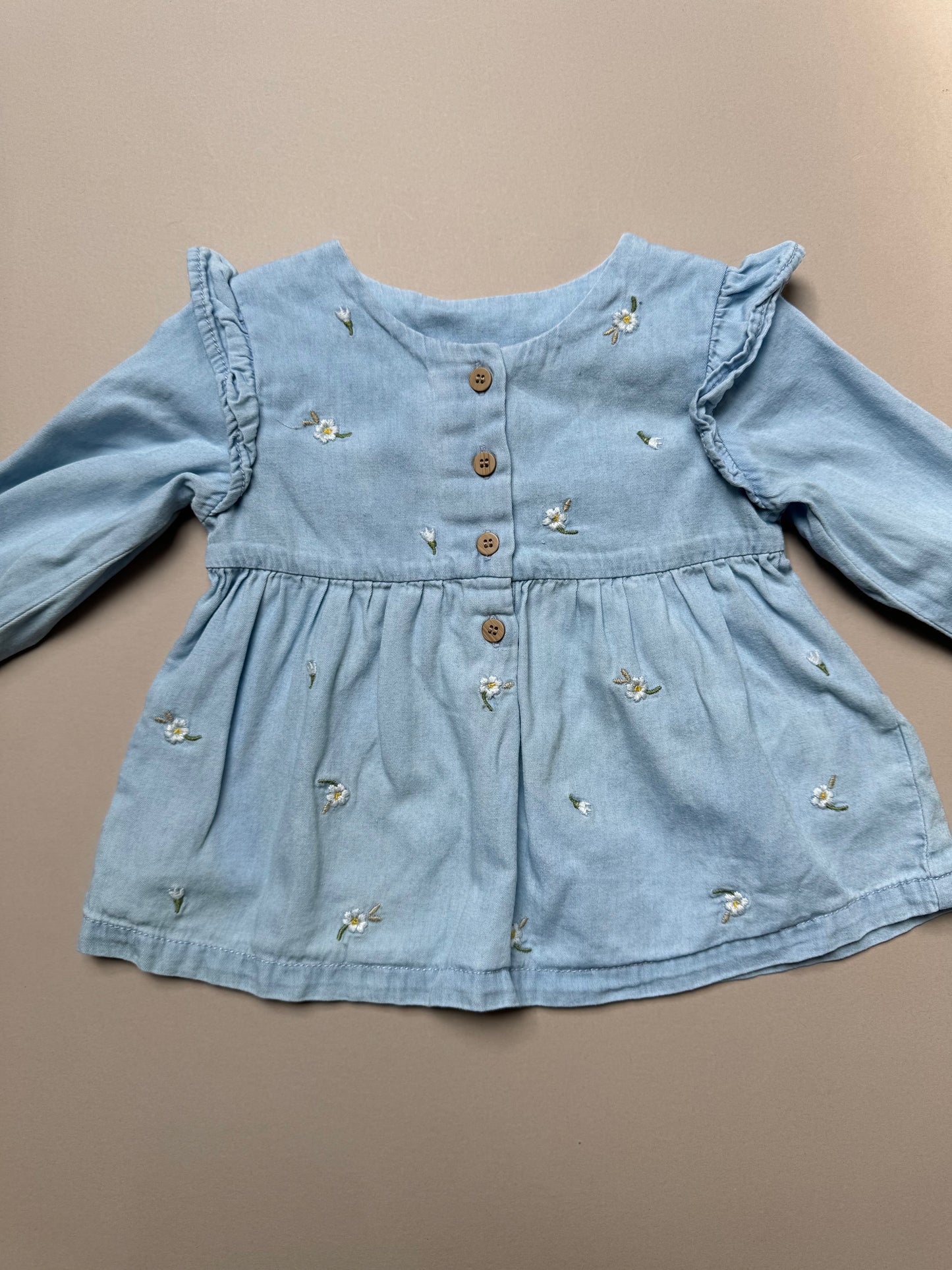 George Daisy Embroidered Ruffled Blouse in 9-12 Months