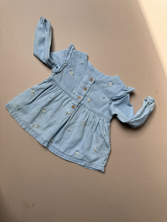 George Daisy Embroidered Ruffled Blouse in 9-12 Months