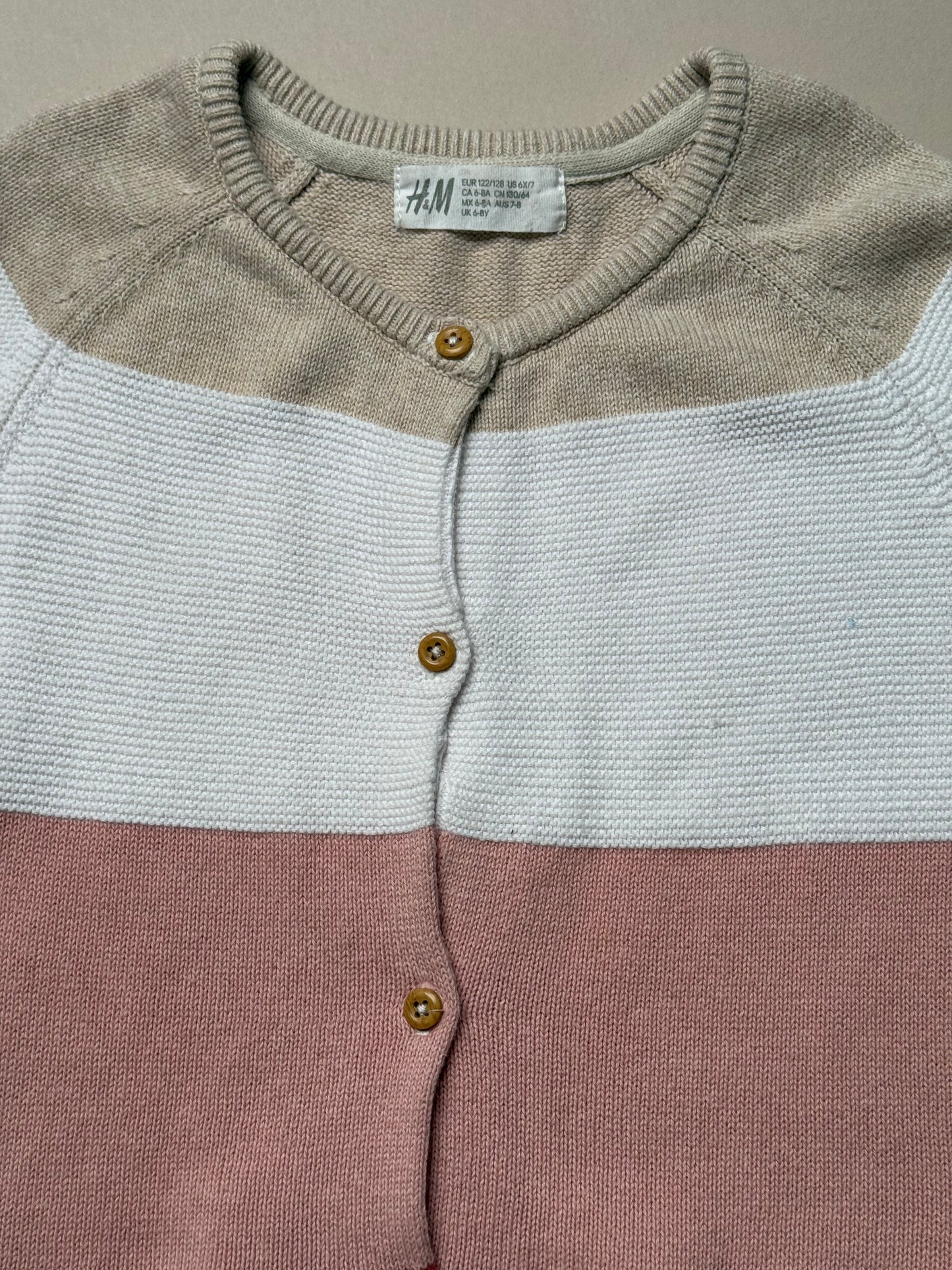 H&M Block Coloured Thin Cardigan in 6-8 Years