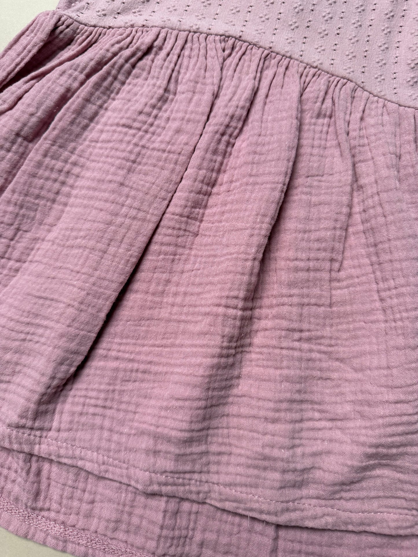 Zara Textured Pink Short Sleeved Dress in 12-18 Months