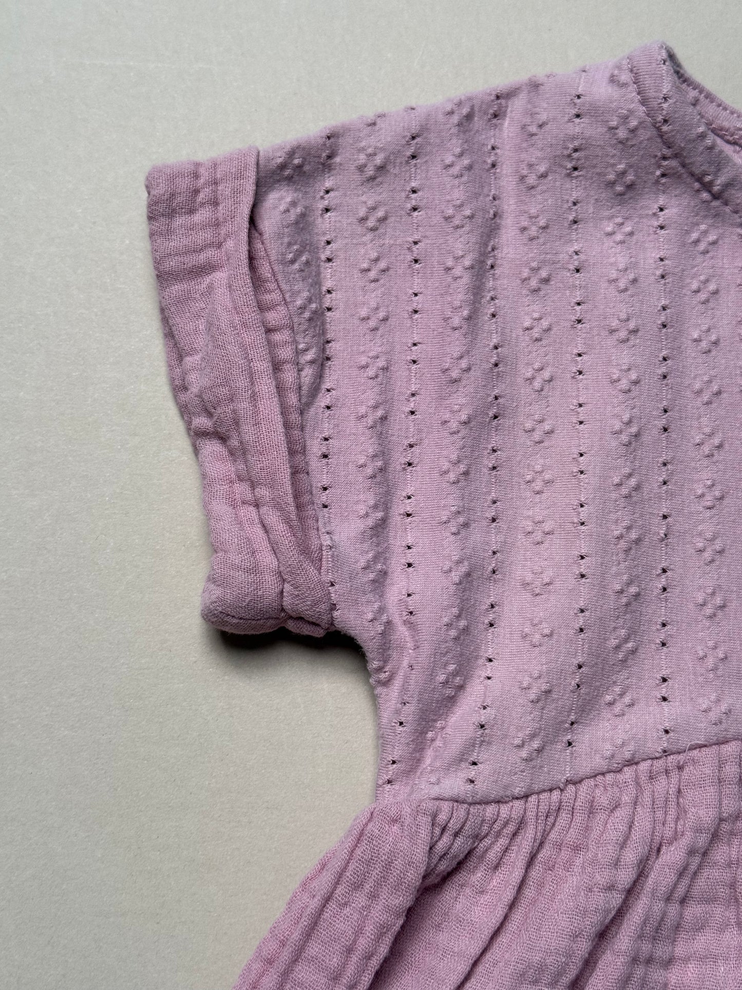 Zara Textured Pink Short Sleeved Dress in 12-18 Months