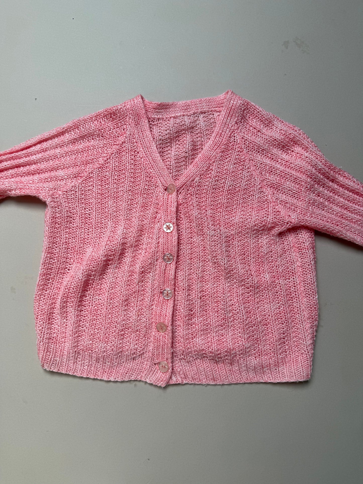 Handknitted Thin Acrylic Peach Cardigan Best Fit From 3 Years