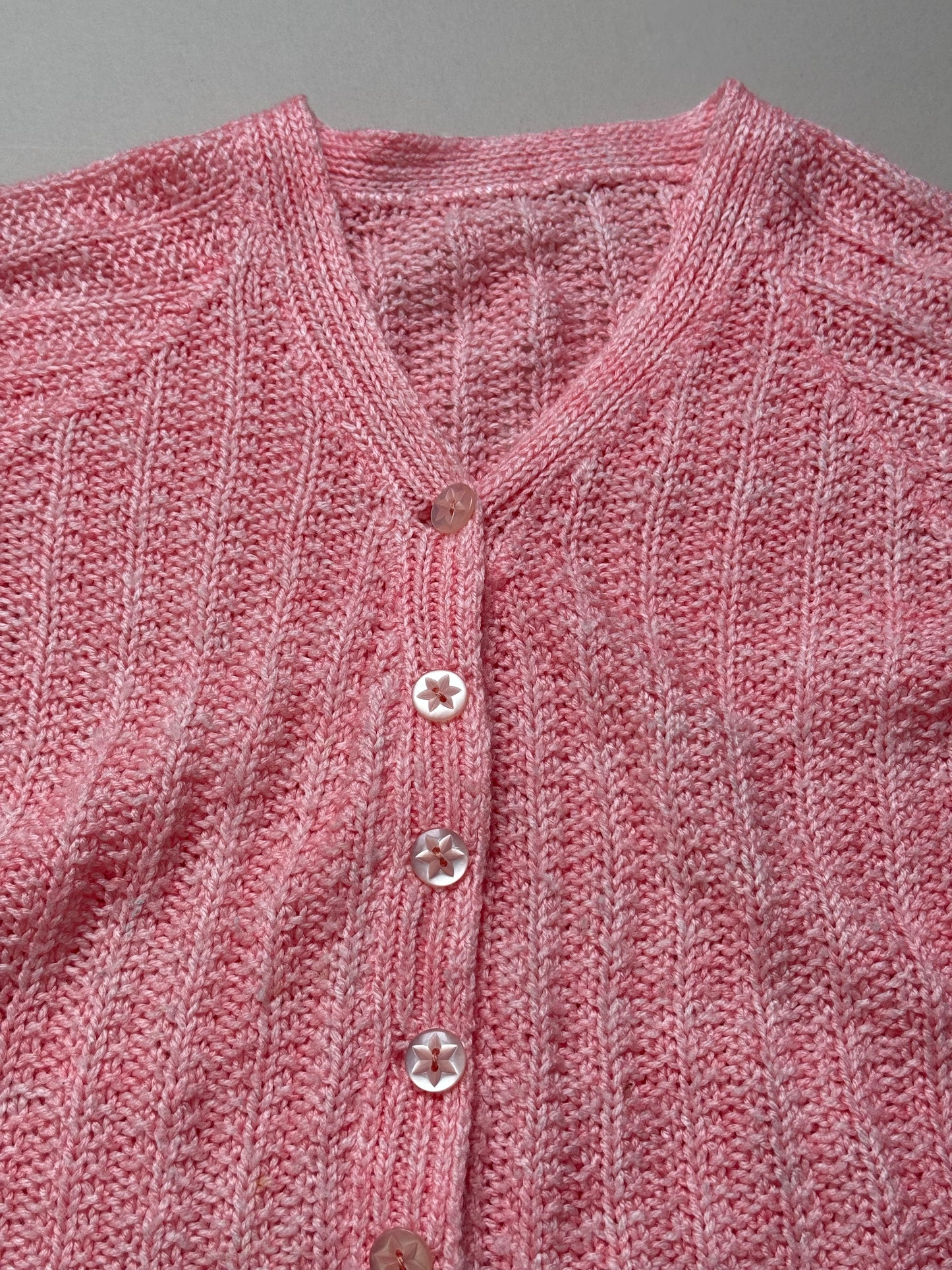 Handknitted Thin Acrylic Peach Cardigan Best Fit From 3 Years