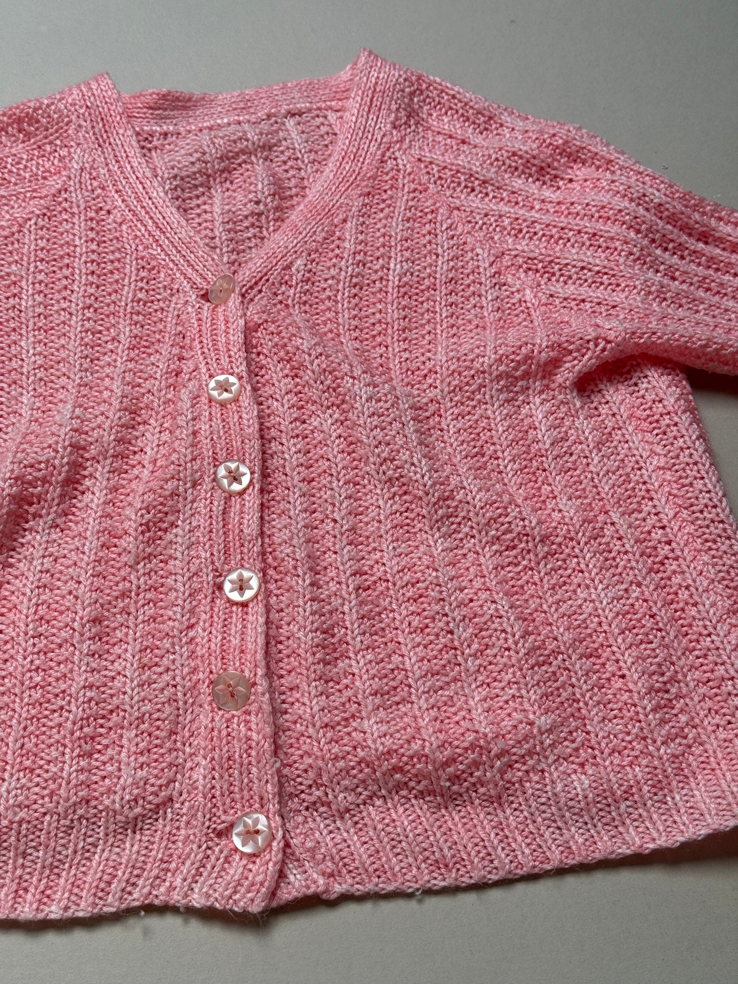 Handknitted Thin Acrylic Peach Cardigan Best Fit From 3 Years