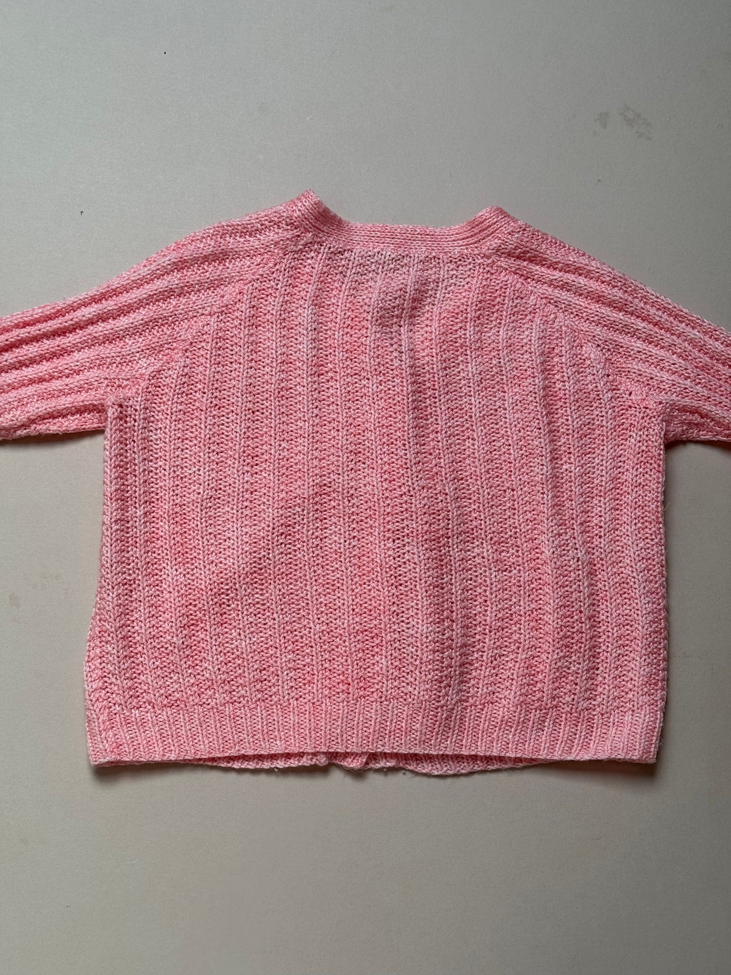 Handknitted Thin Acrylic Peach Cardigan Best Fit From 3 Years