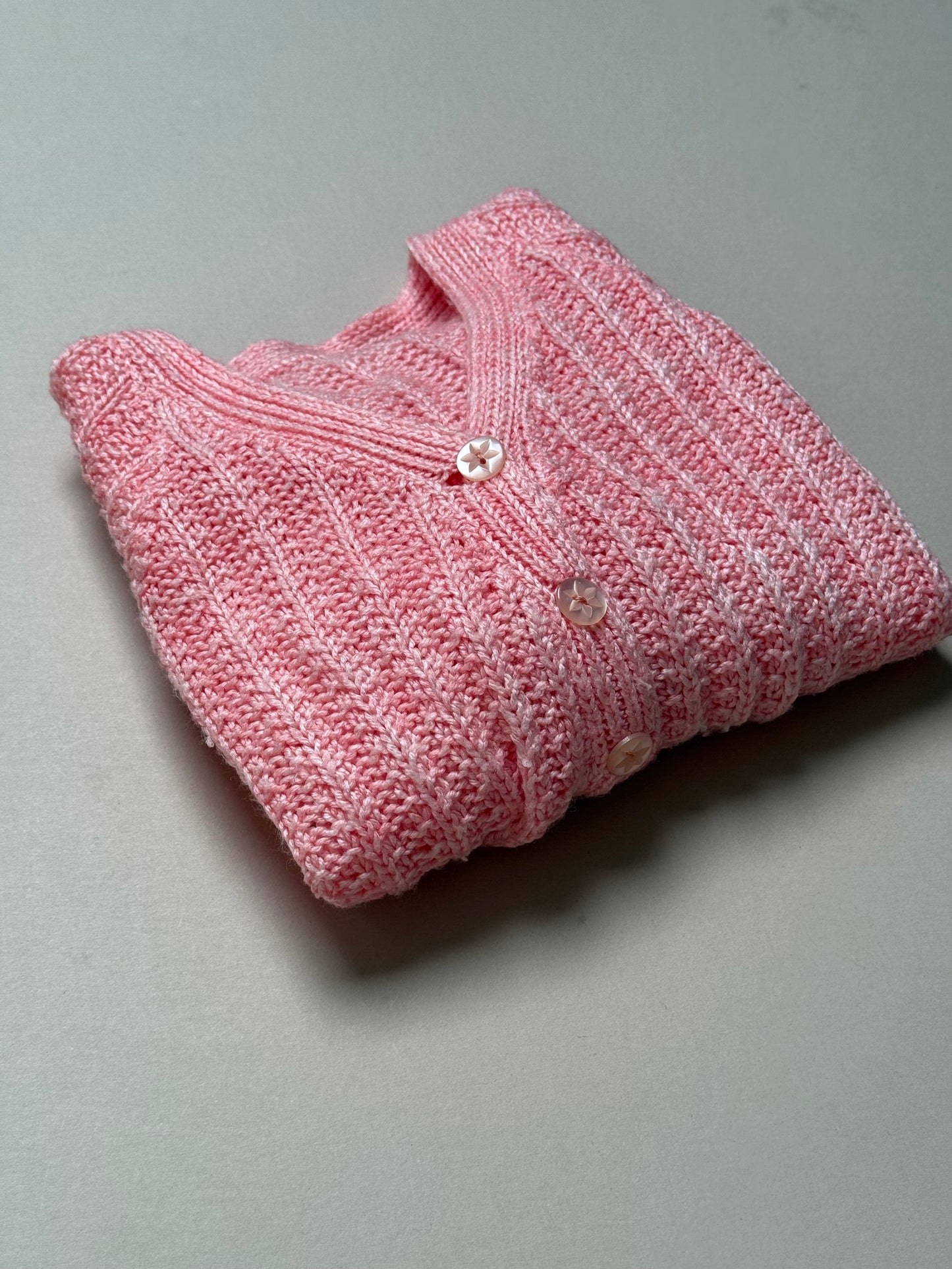 Handknitted Thin Acrylic Peach Cardigan Best Fit From 3 Years