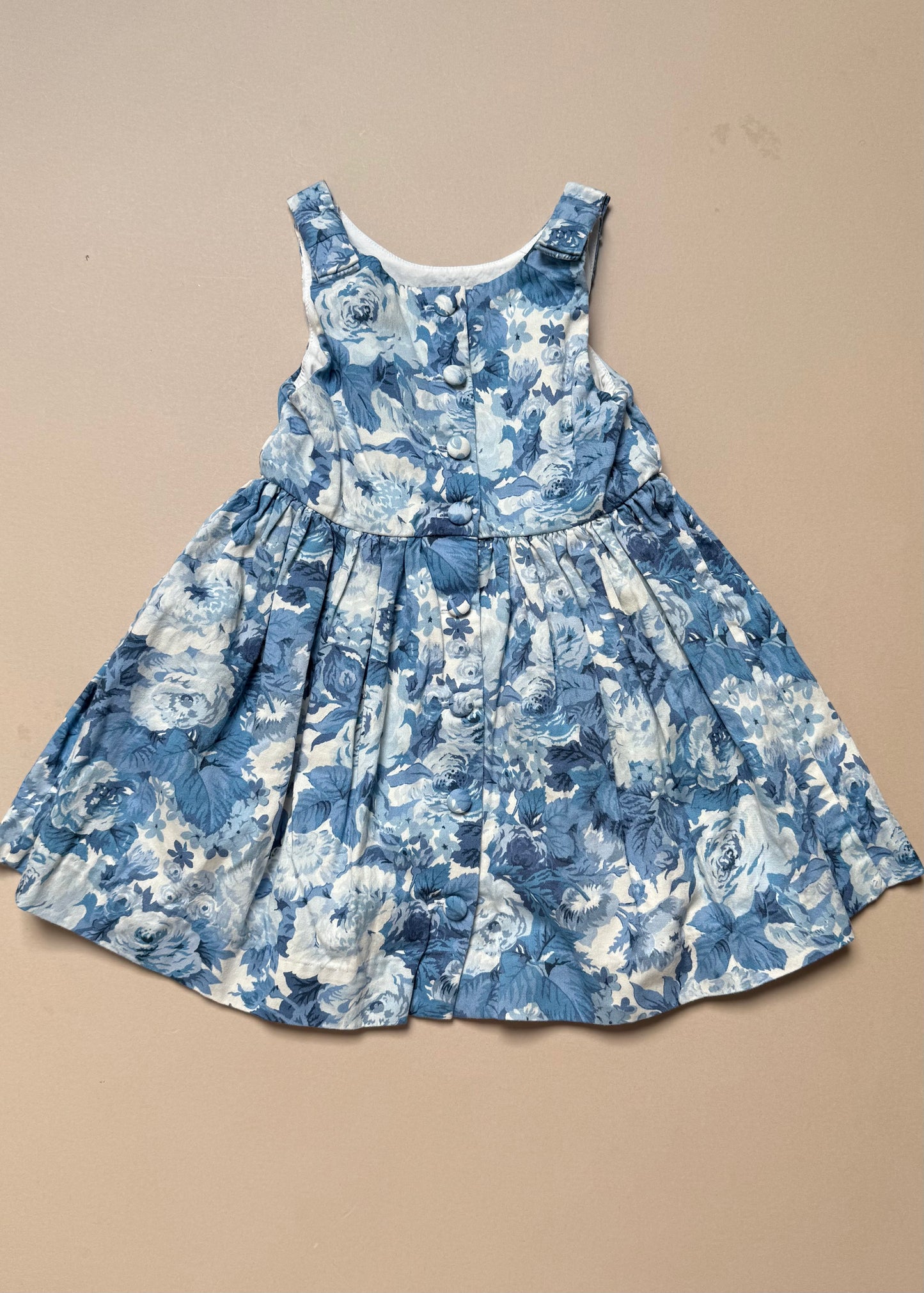 Ralph Lauren Blue Floral Cotton Summer Dress in 18 Months