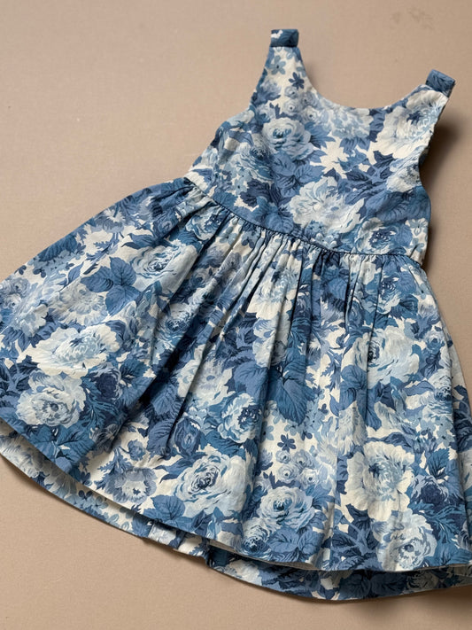 Ralph Lauren Blue Floral Cotton Summer Dress in 18 Months