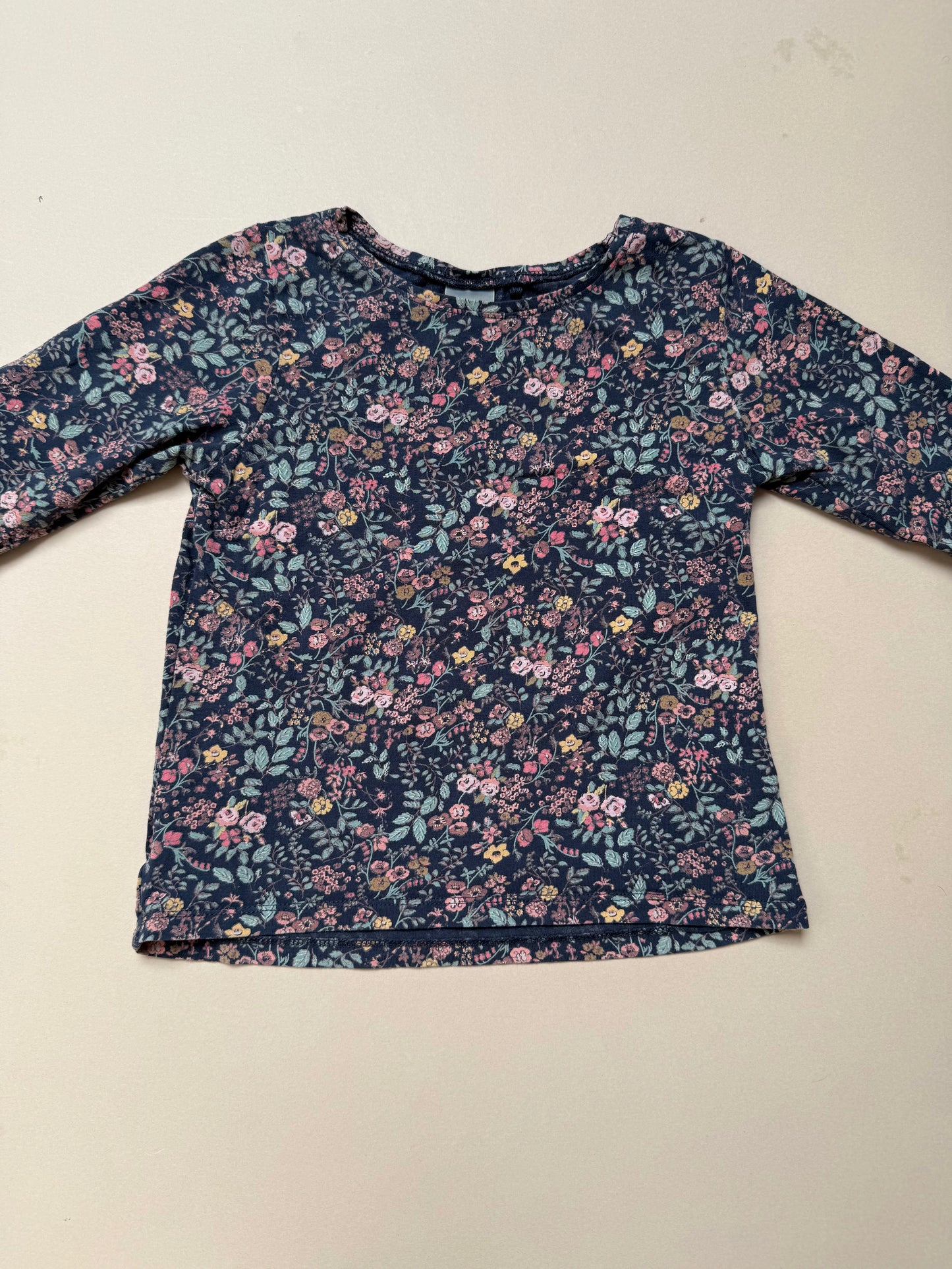 Next Dark Floral Long Sleeved Tee in 2-3 Years