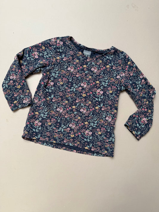 Next Dark Floral Long Sleeved Tee in 2-3 Years