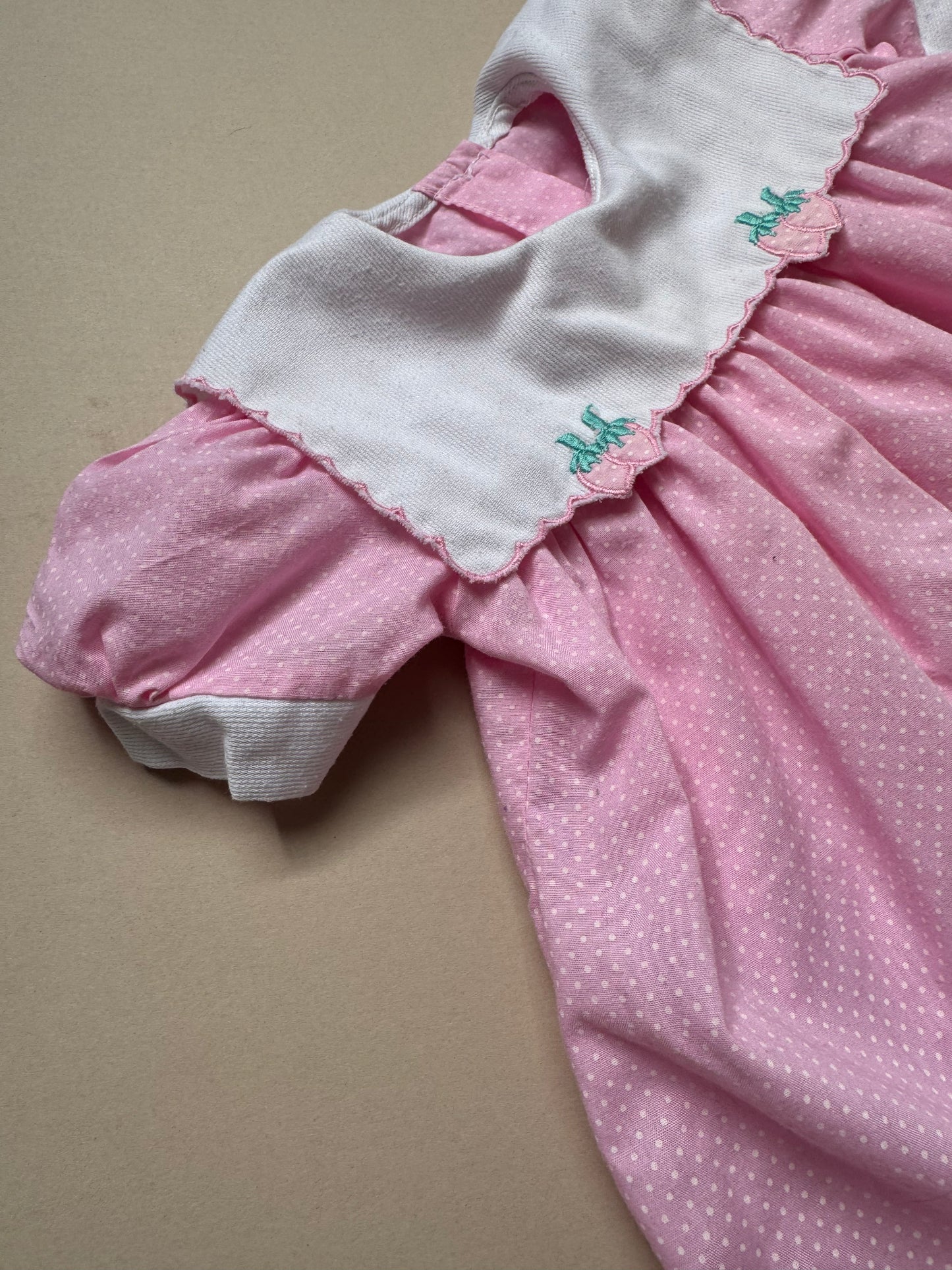 Handmade Strawberry Collared Dress Best Fit 3-6 Months