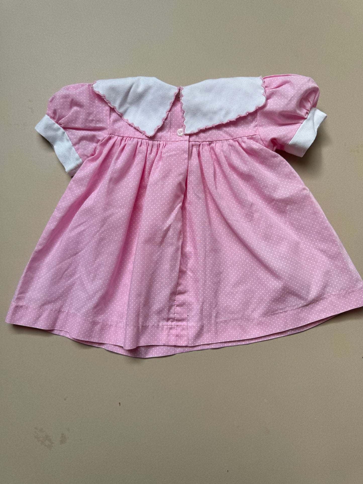 Handmade Strawberry Collared Dress Best Fit 3-6 Months
