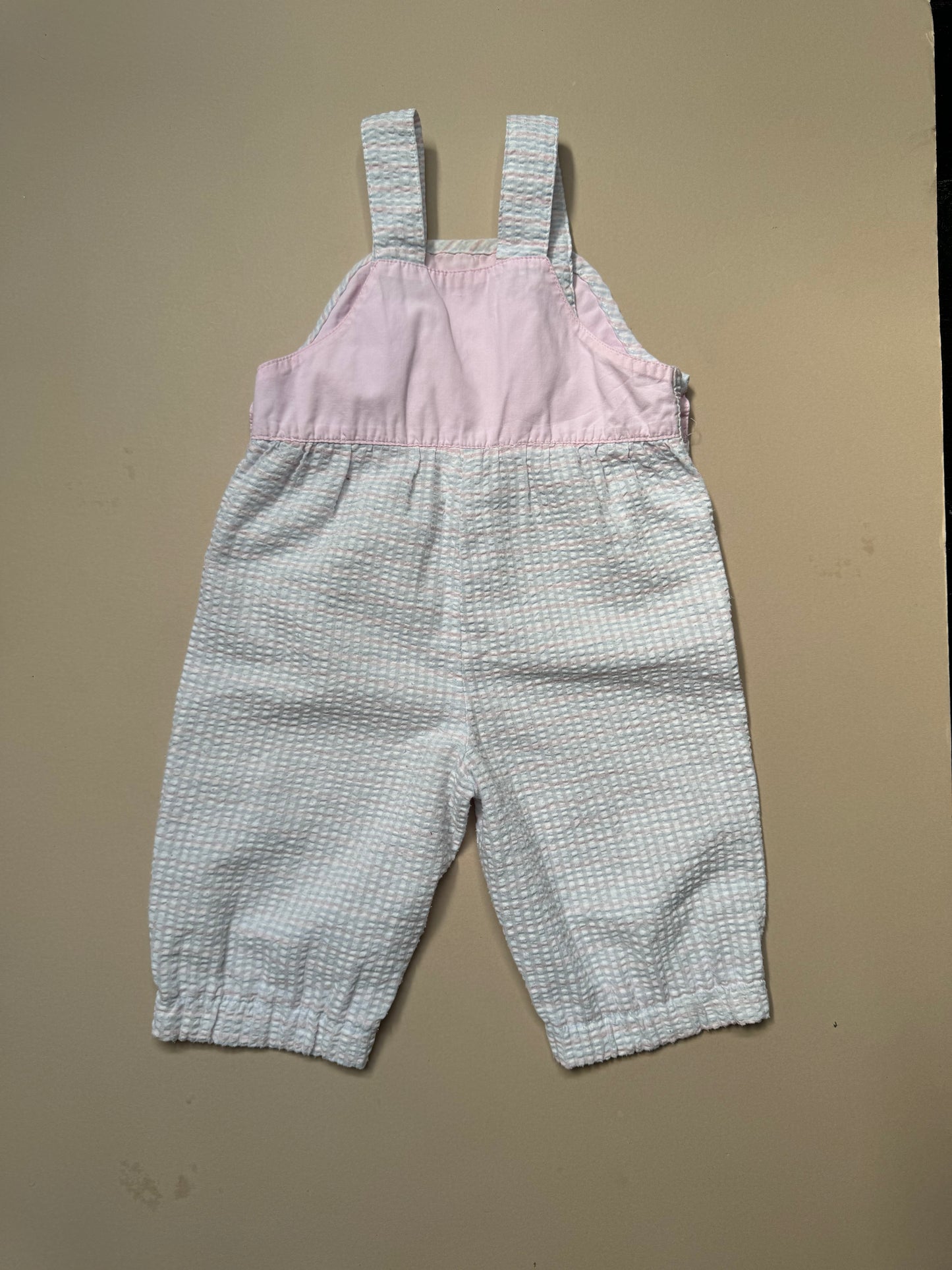 Vintage Zoo Sweet Heart Lightweight Gingham Dungarees in 3-6 Months