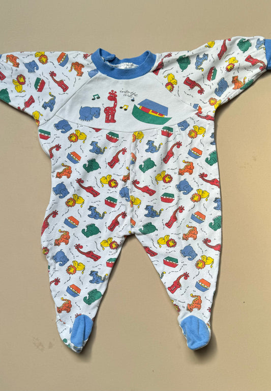 Vintage Zip Zap 'Into the Ark' Long Sleeved Onesie in 12 Months