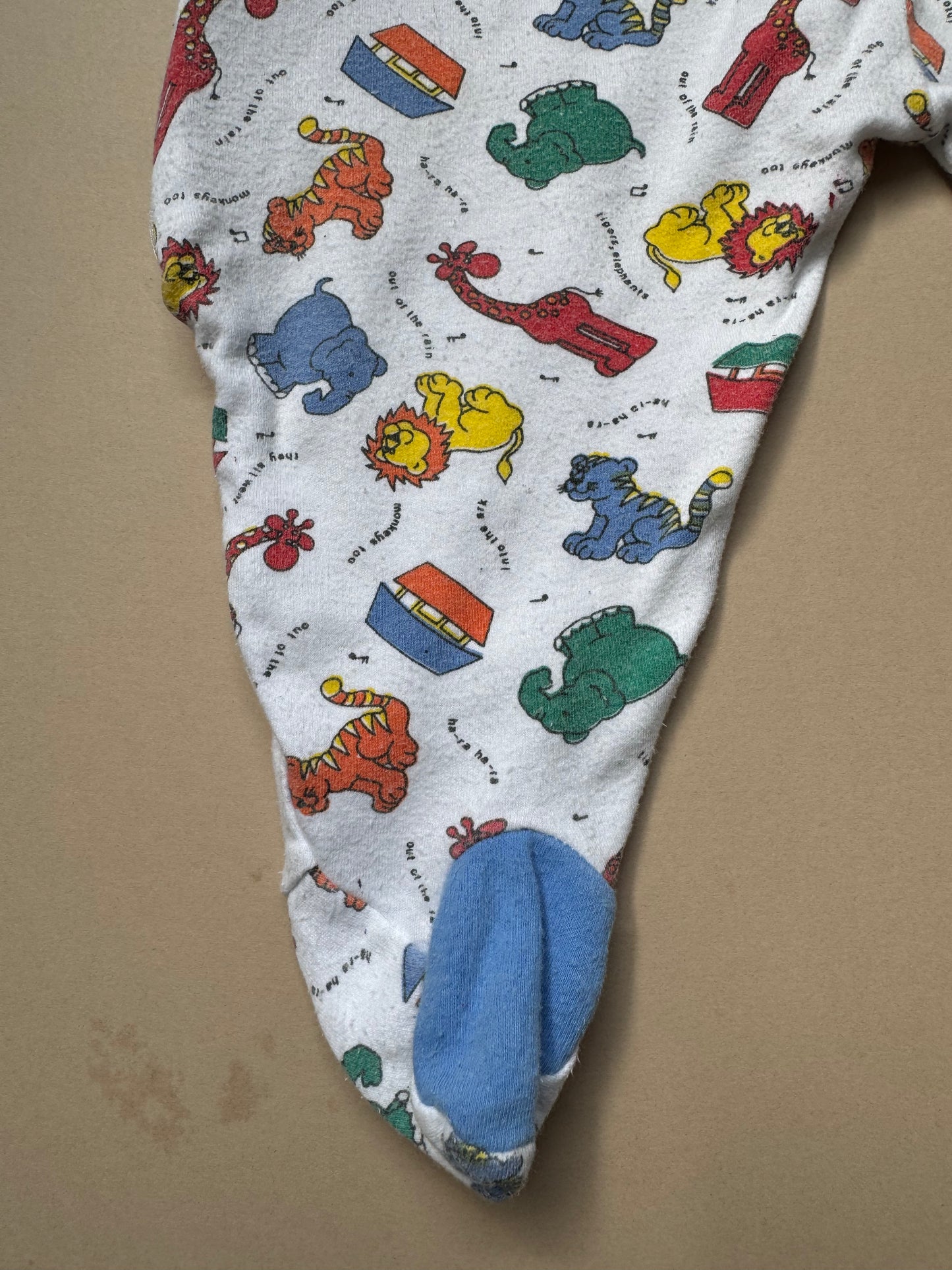Vintage Zip Zap 'Into the Ark' Long Sleeved Onesie in 12 Months