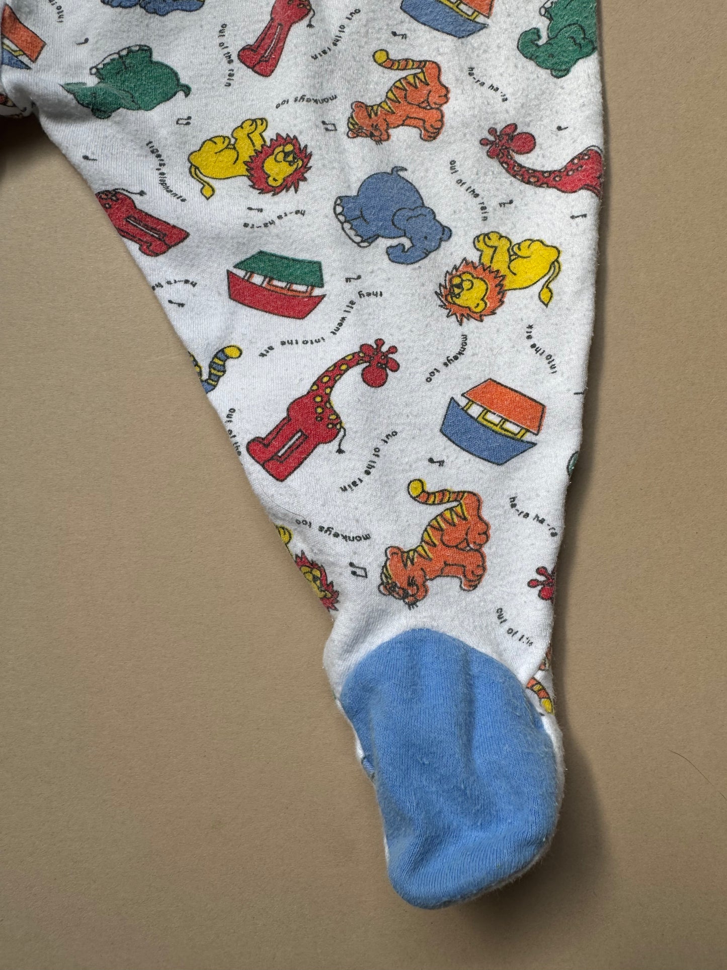 Vintage Zip Zap 'Into the Ark' Long Sleeved Onesie in 12 Months