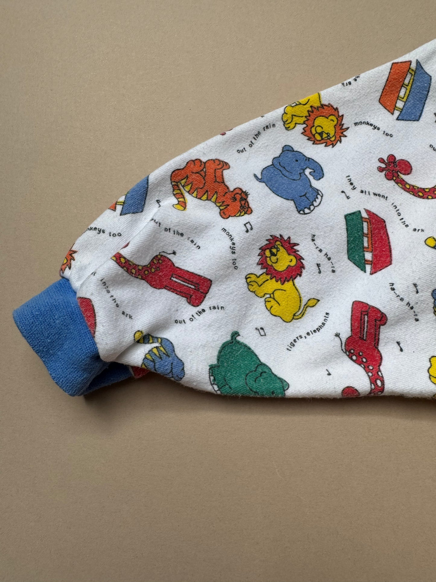 Vintage Zip Zap 'Into the Ark' Long Sleeved Onesie in 12 Months