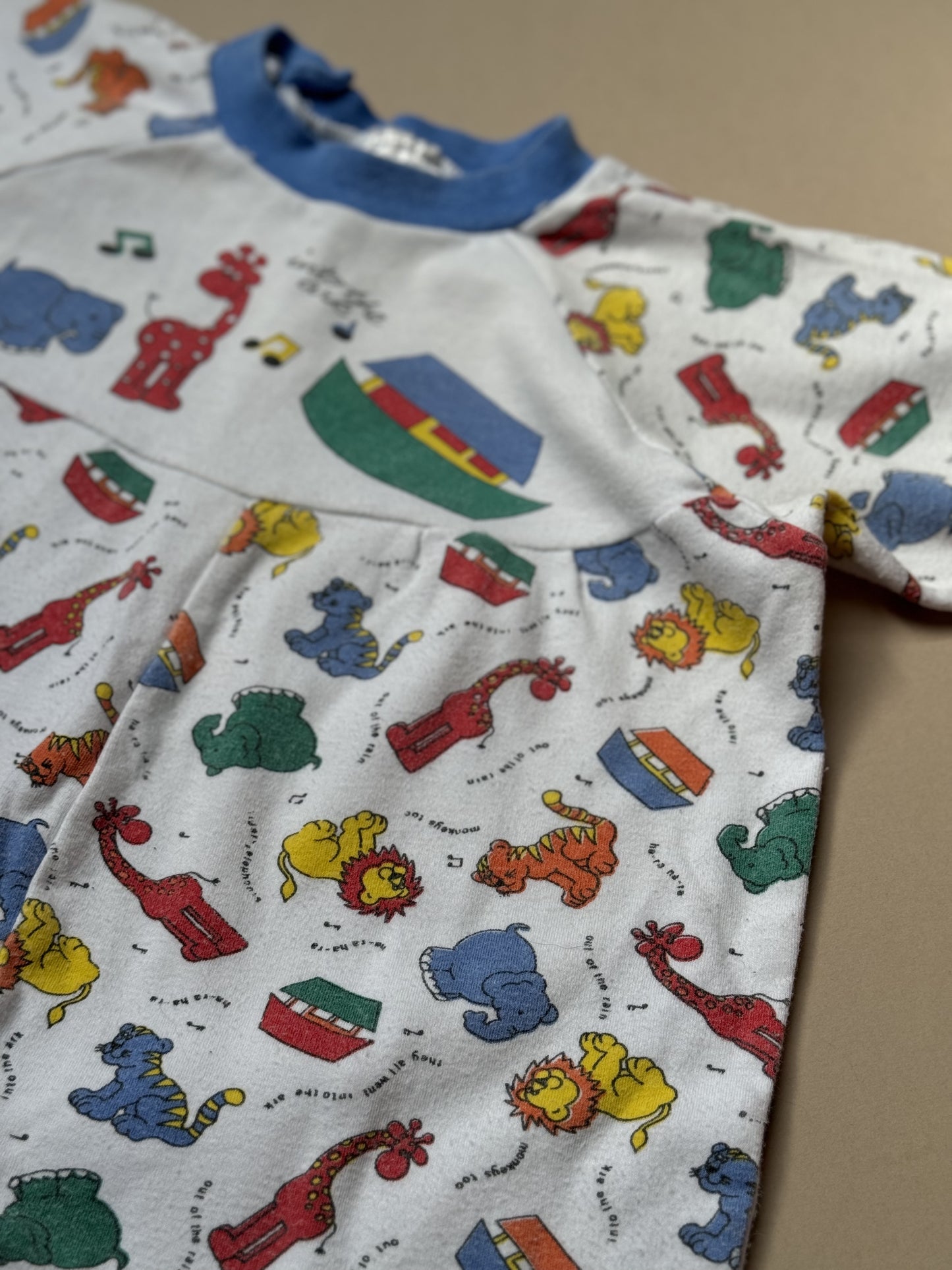 Vintage Zip Zap 'Into the Ark' Long Sleeved Onesie in 12 Months