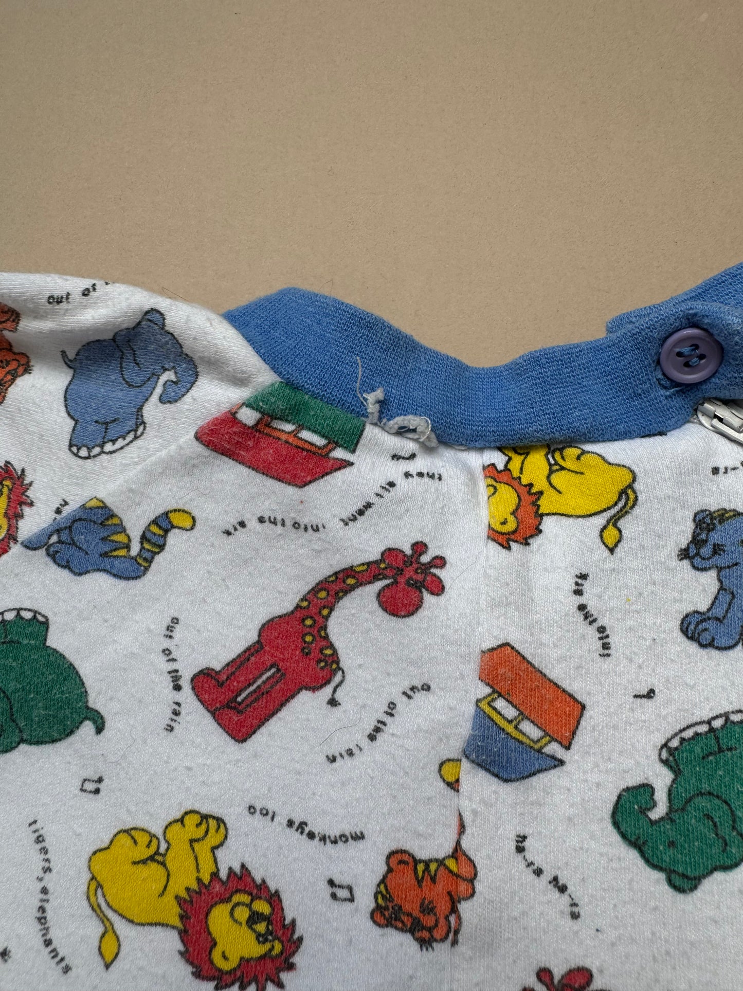 Vintage Zip Zap 'Into the Ark' Long Sleeved Onesie in 12 Months