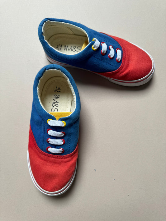 Marks & Spencer Tri Colour Canvas Trainers in UK 9