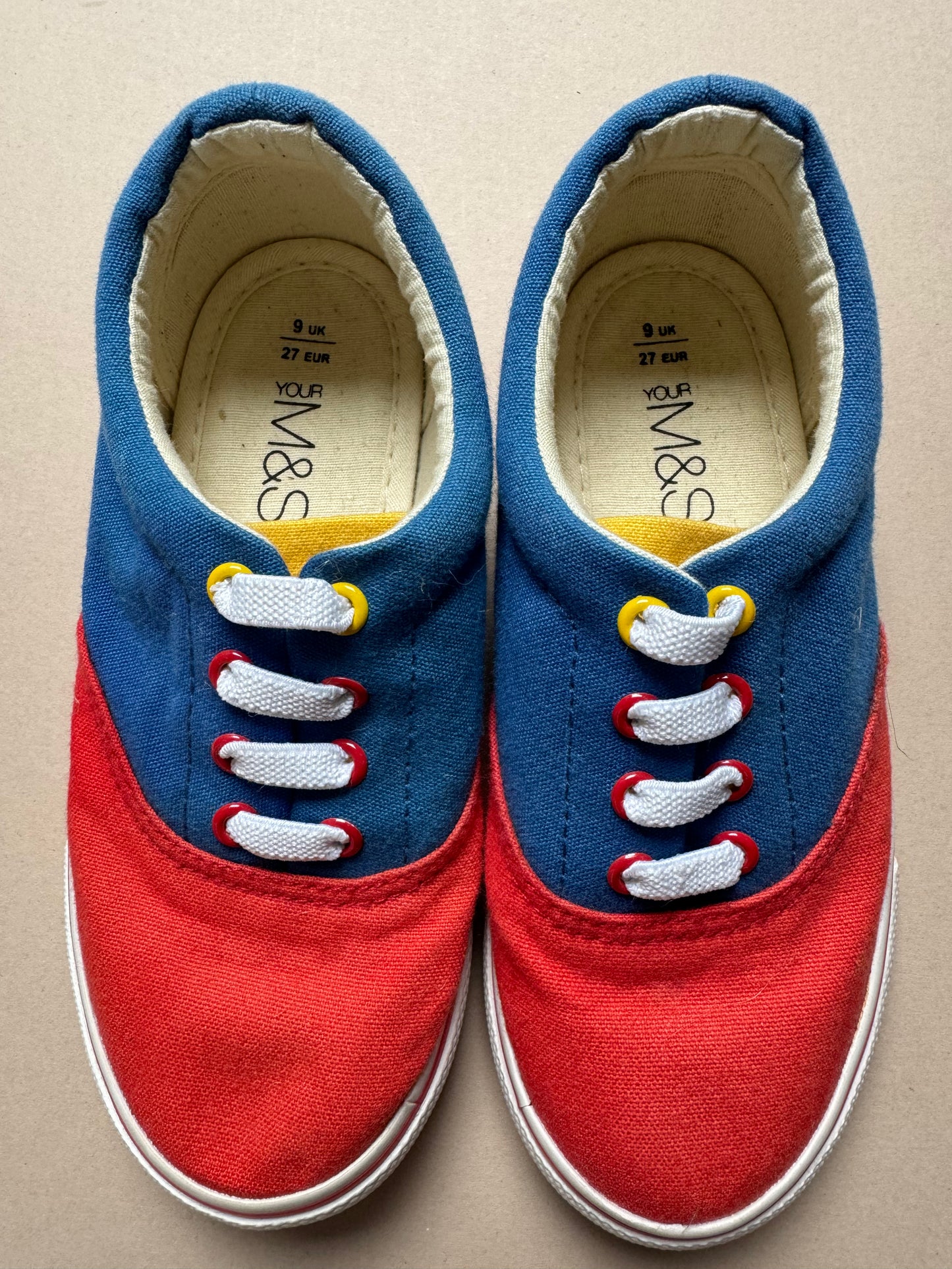 Marks & Spencer Tri Colour Canvas Trainers in UK 9