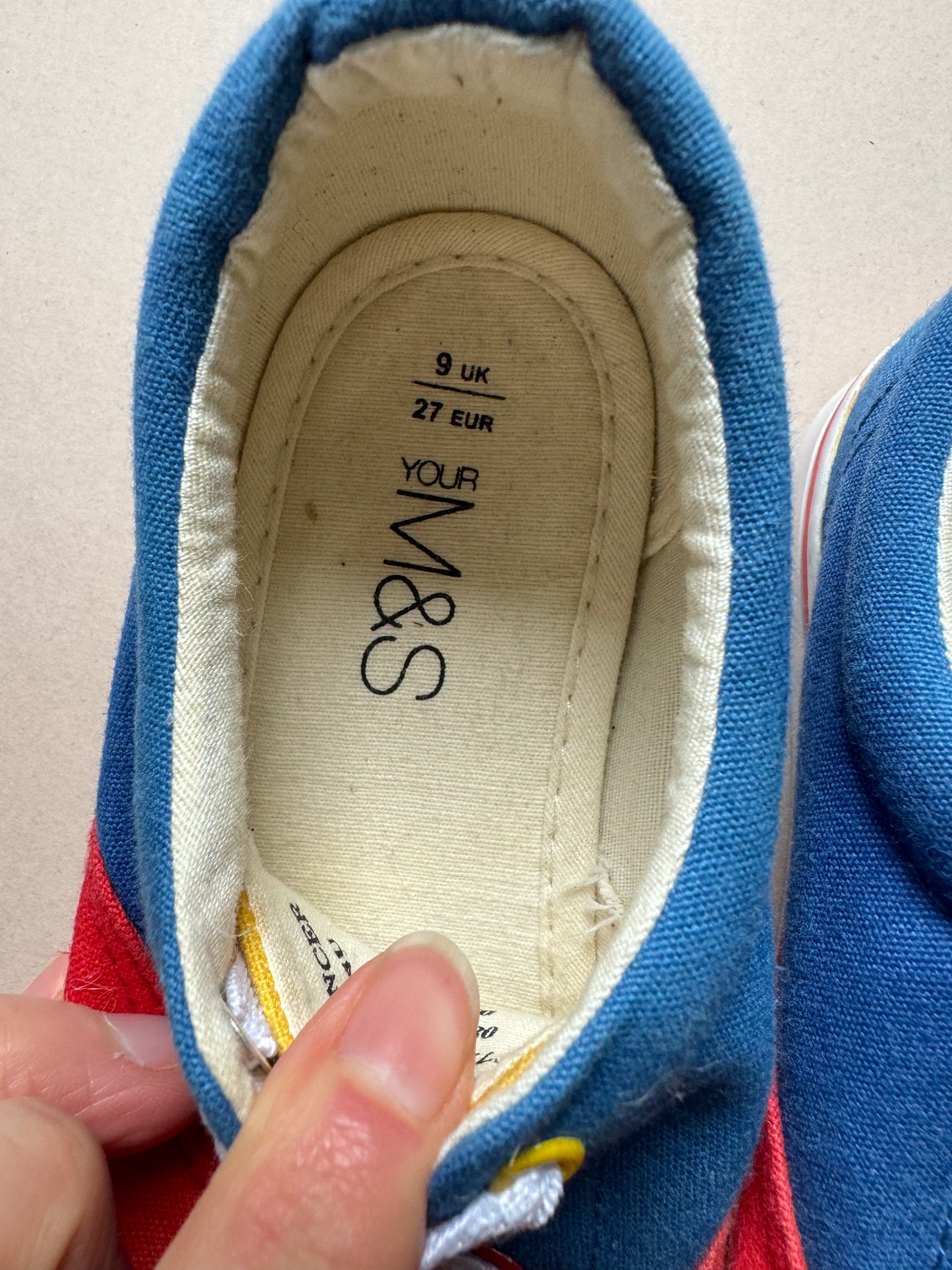 Marks & Spencer Tri Colour Canvas Trainers in UK 9