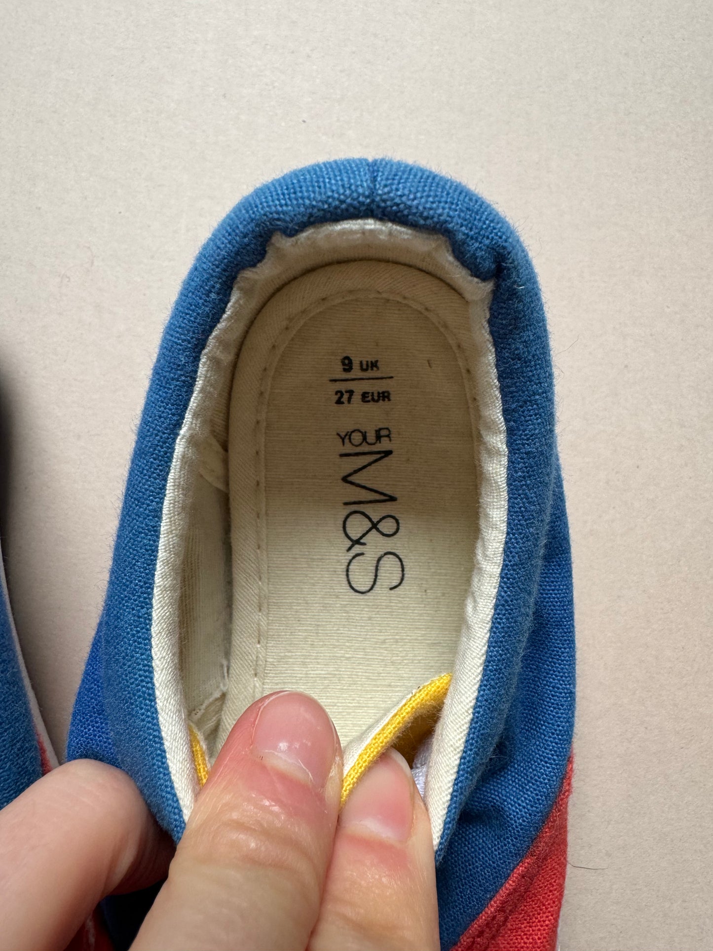 Marks & Spencer Tri Colour Canvas Trainers in UK 9