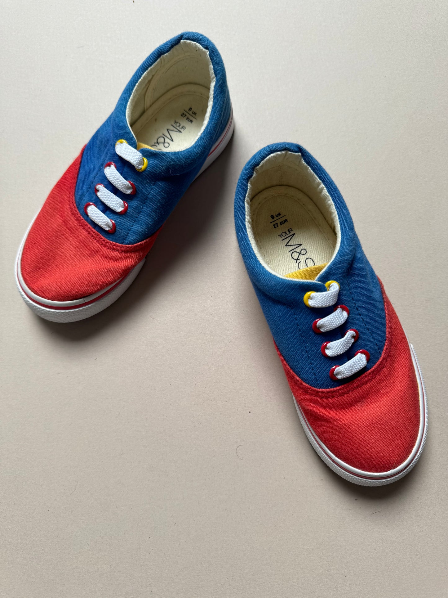 Marks & Spencer Tri Colour Canvas Trainers in UK 9