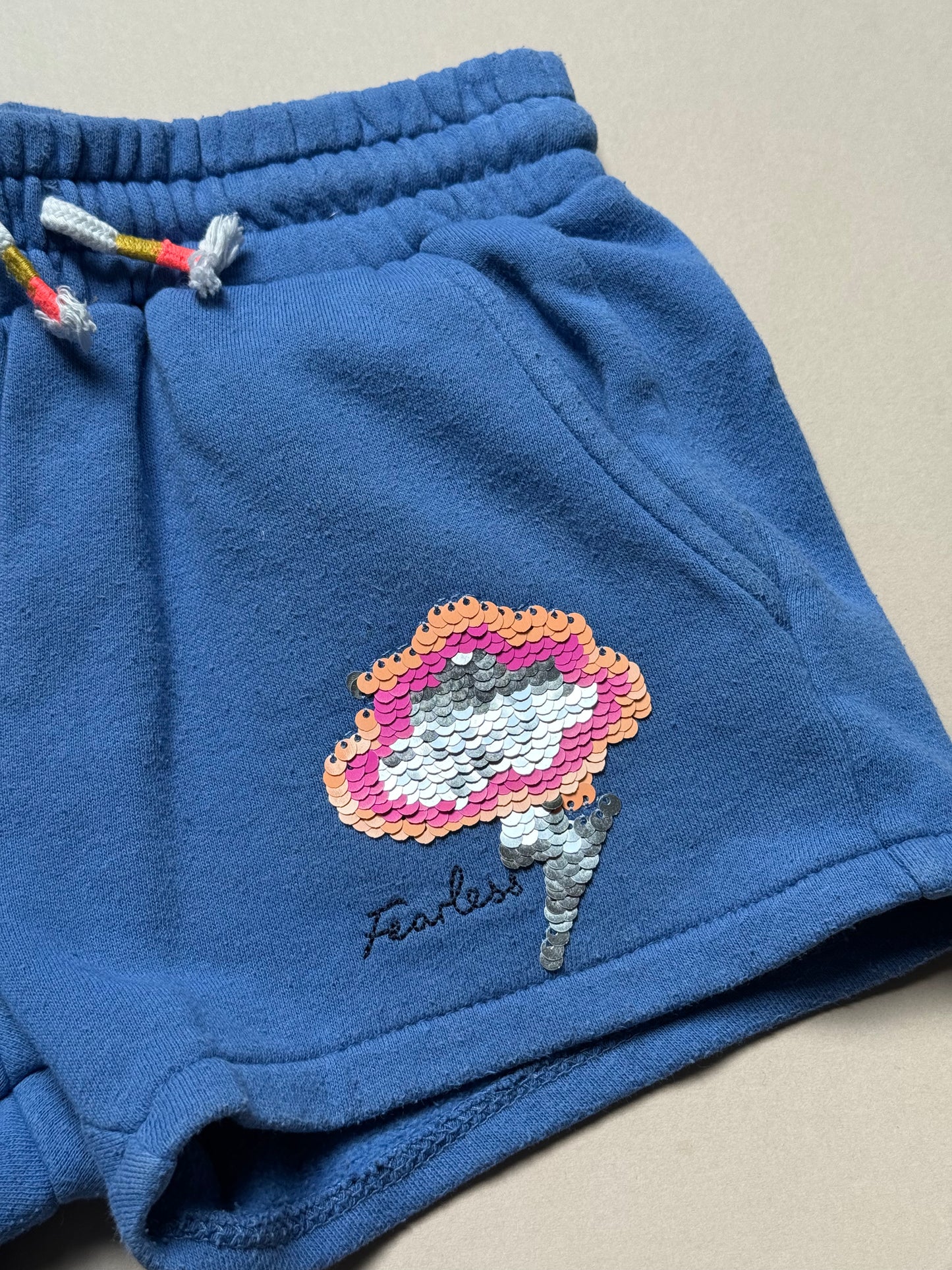 Mini Boden Sequinned Thunder Cloud Cotton Shorts in 6 Years