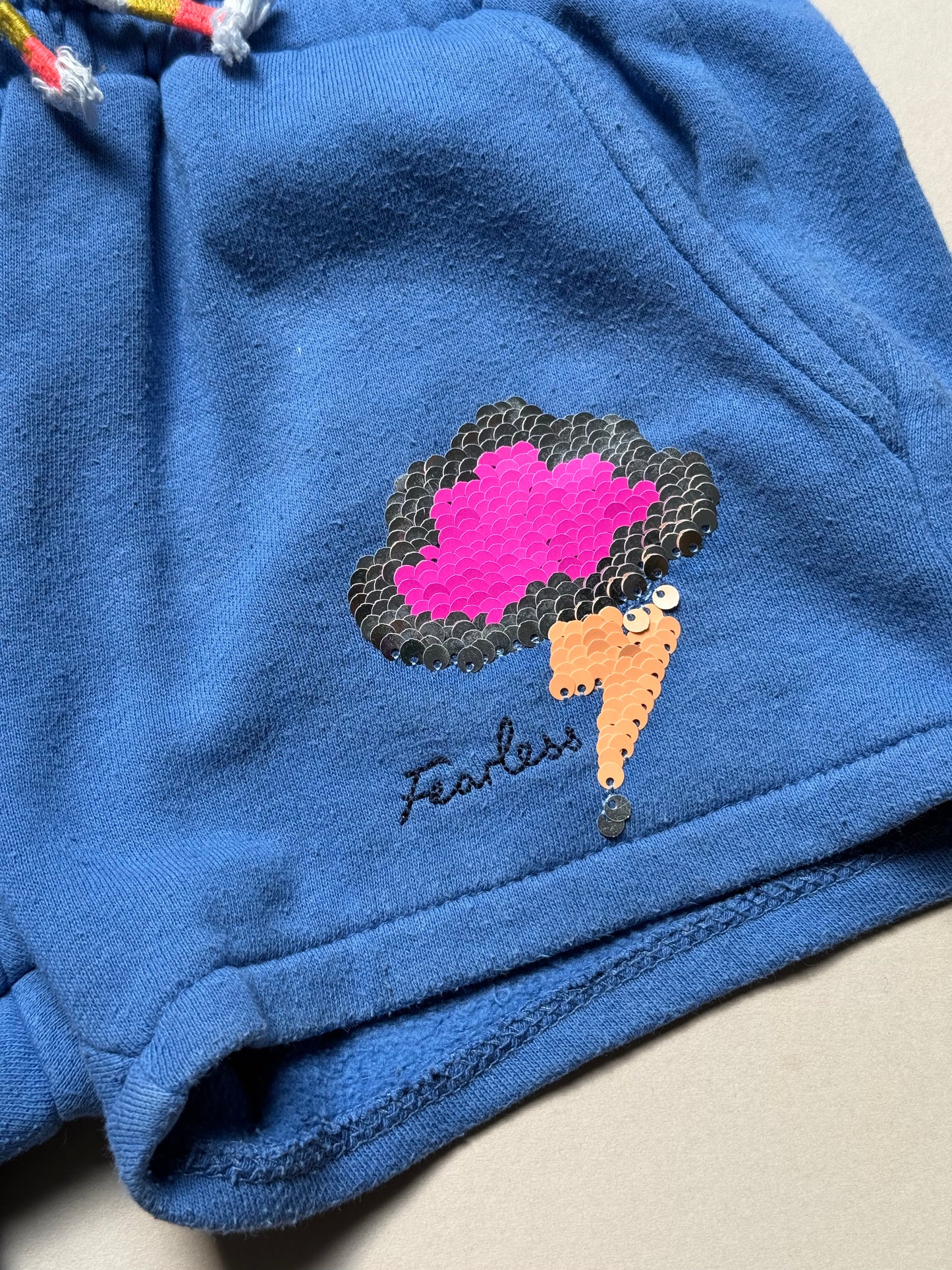 Mini Boden Sequinned Thunder Cloud Cotton Shorts in 6 Years