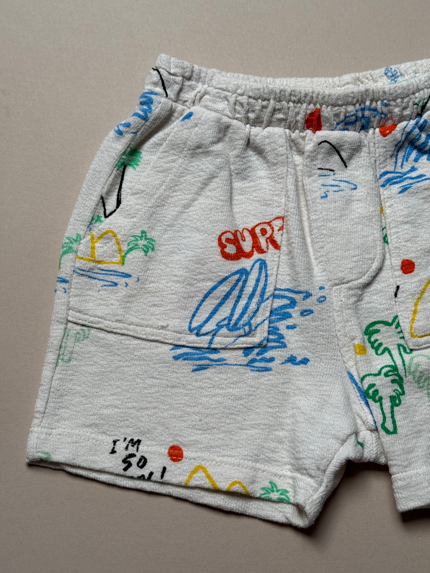 Zara Summer Printed Towelling Shorts in 2-3 Years