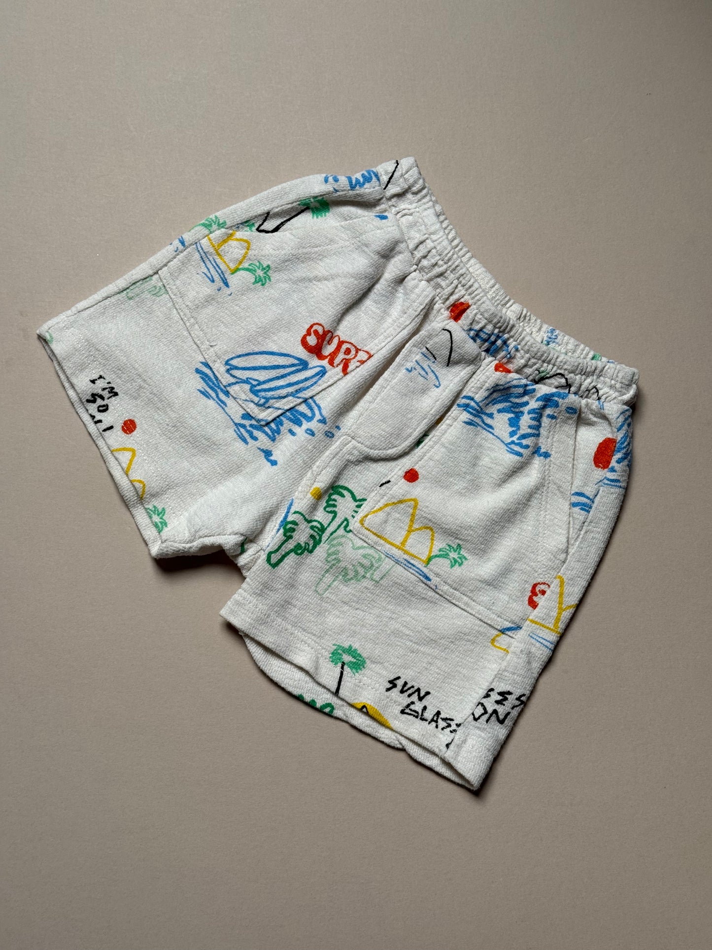 Zara Summer Printed Towelling Shorts in 2-3 Years