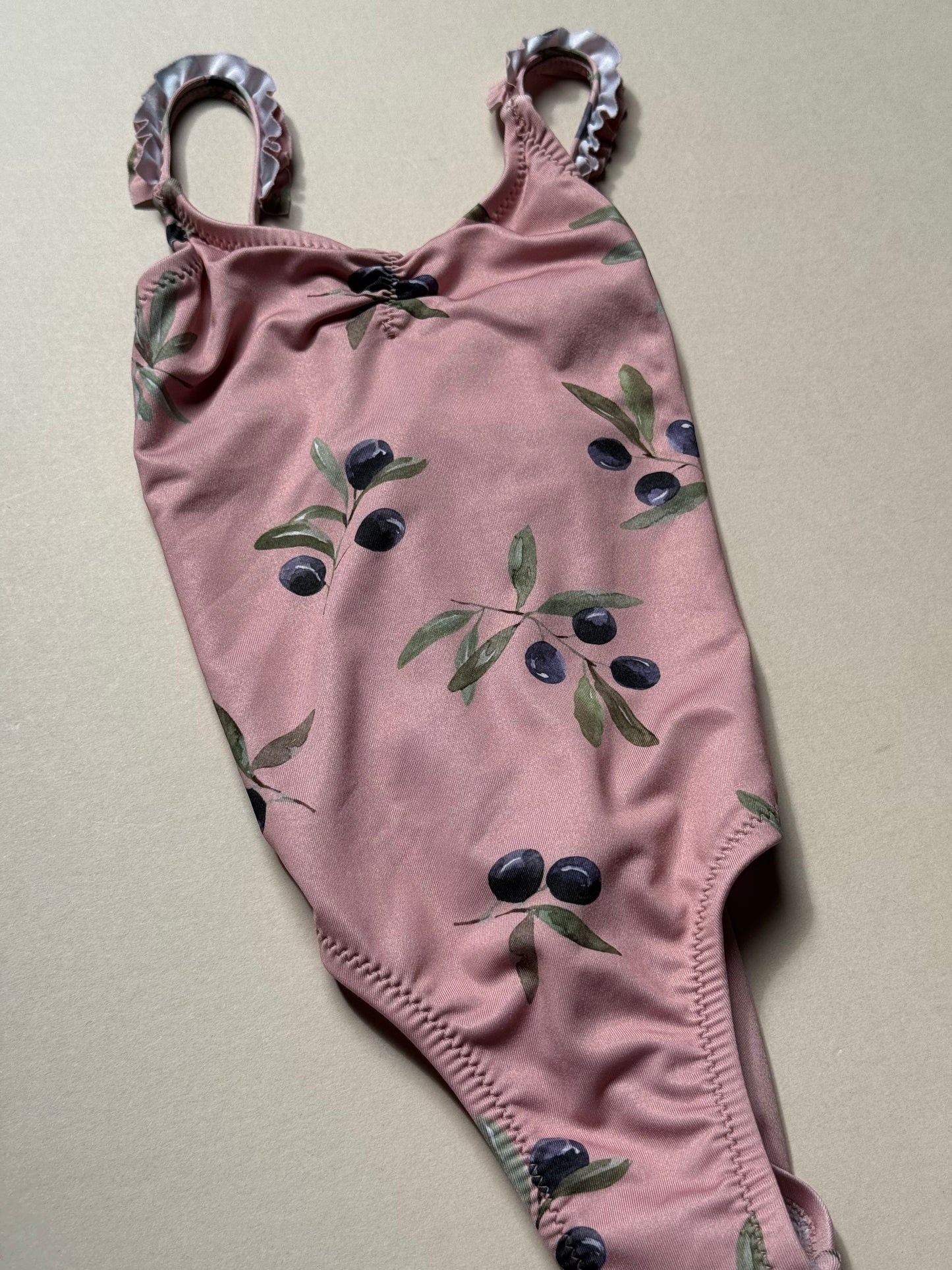 Zara Olive Printed Swimming Costume in 2-3 Years